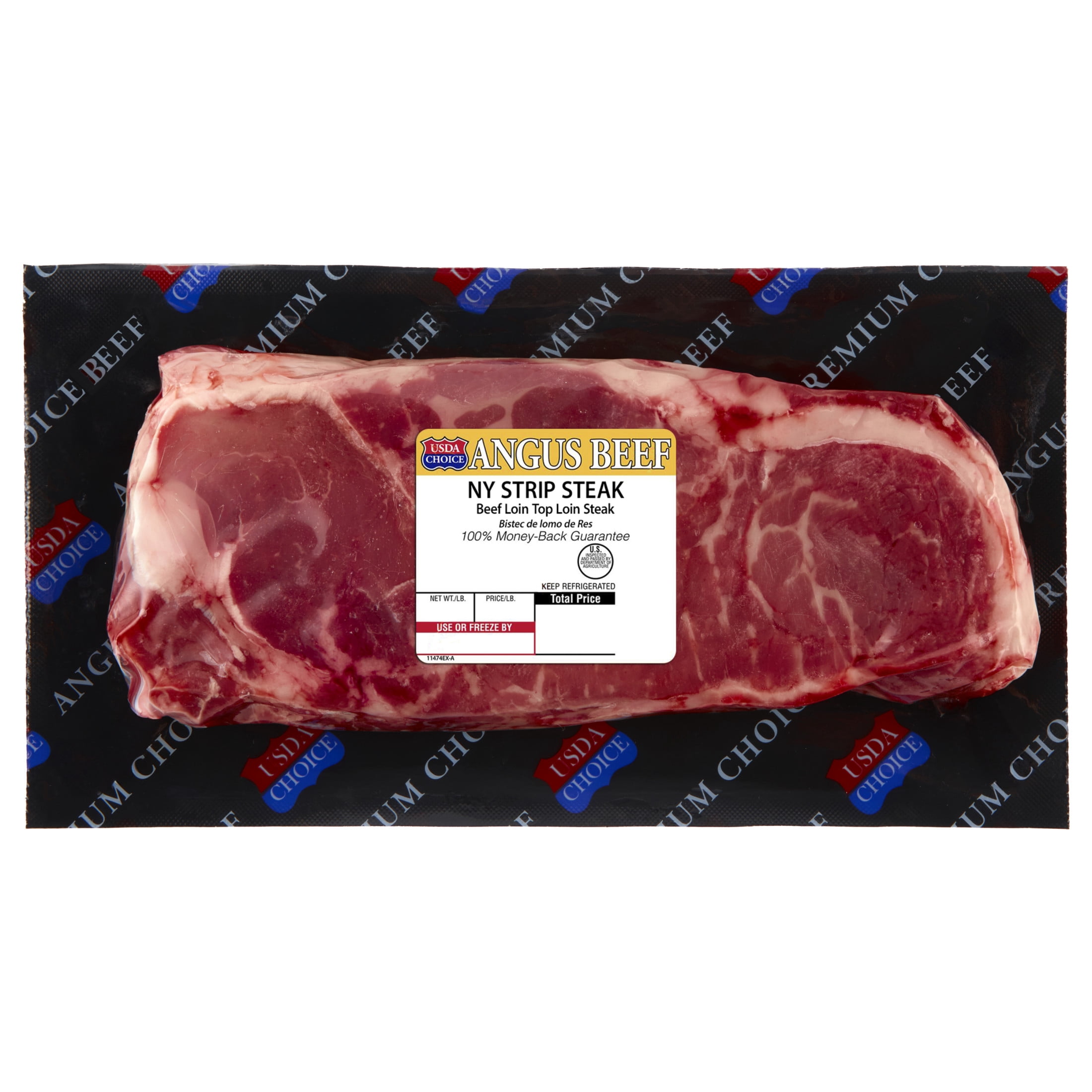 New York Strip Steak, Choice Angus Beef, 1 per Package, Fresh, 0.6 - 1.5 lb