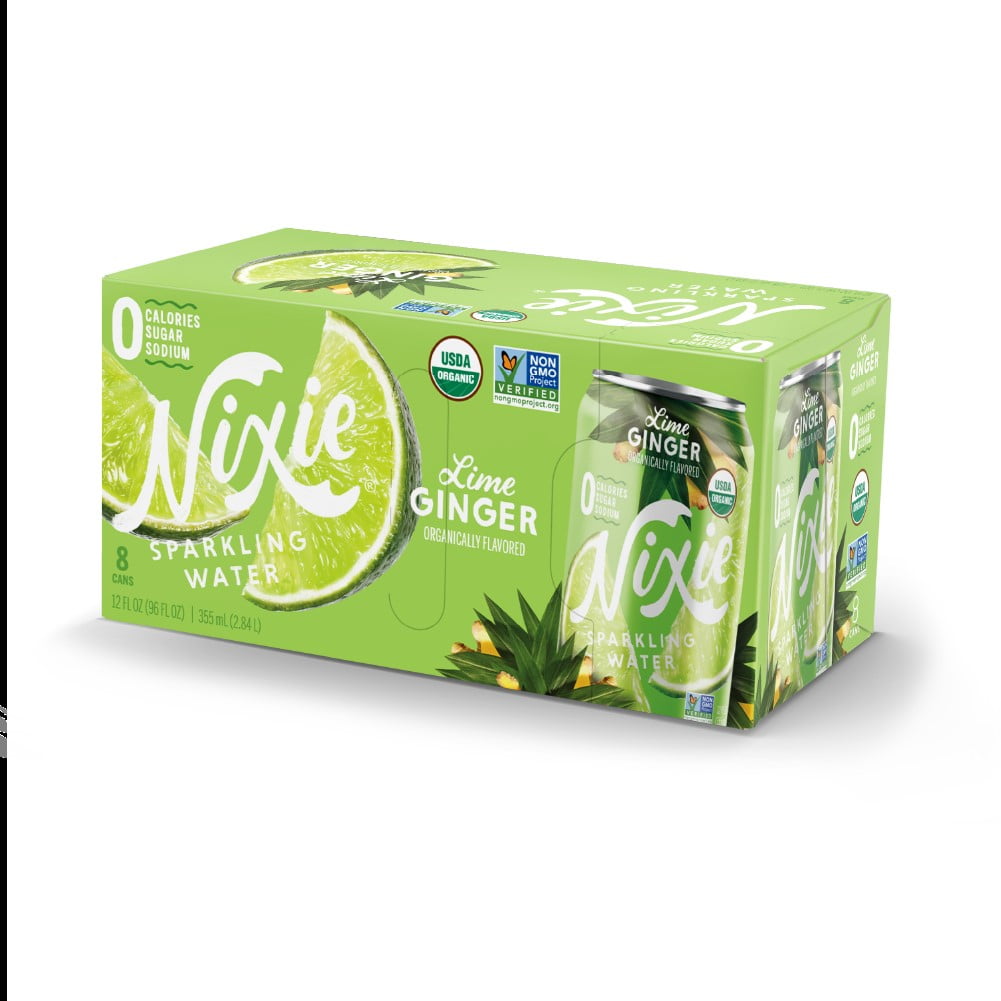 Nixie Sparkling Water Lime Ginger, 12 Fl Oz
