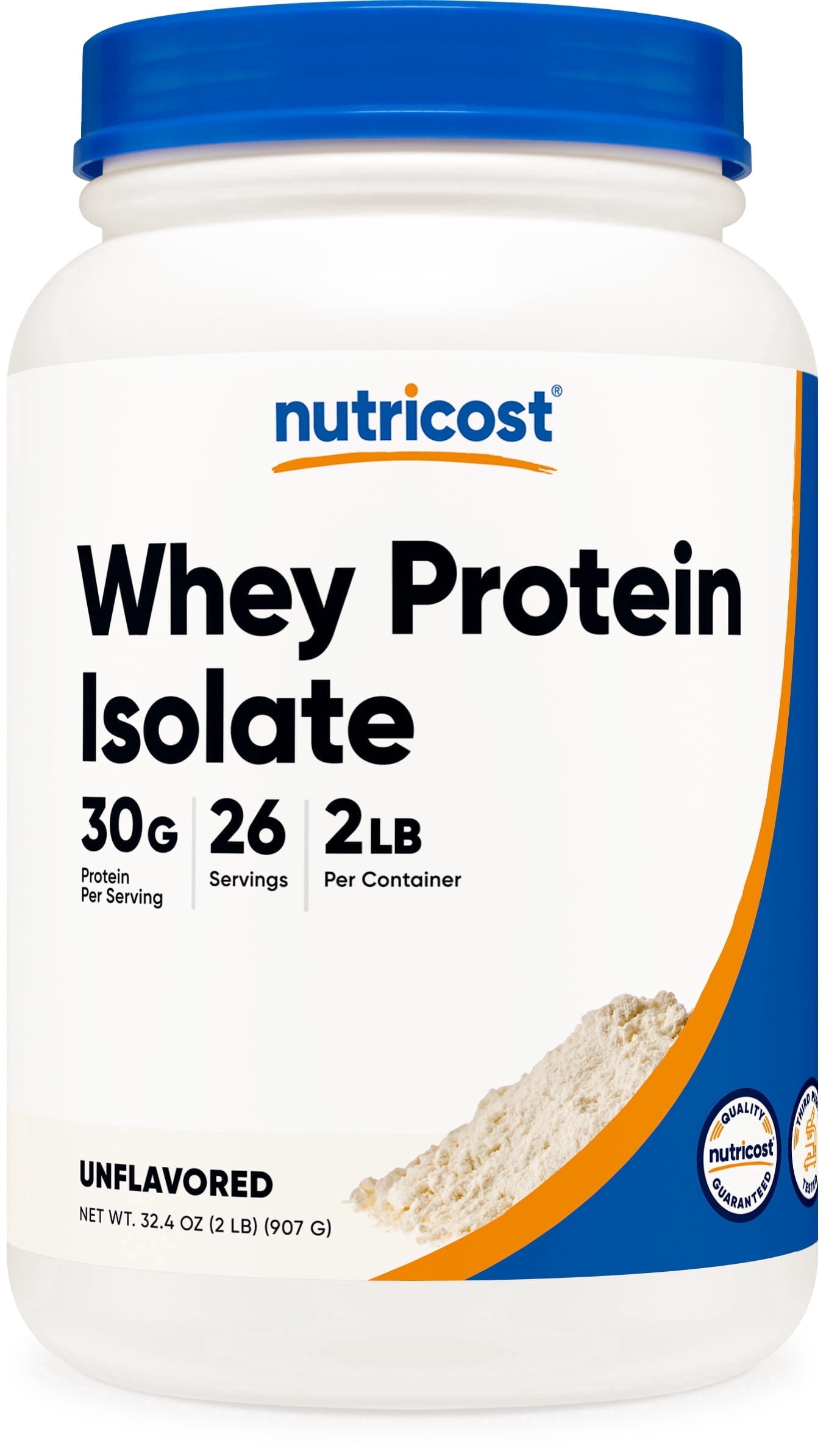 Nutricost Whey Protein Isolate Powder (Unflavored) 2LBS - Non-GMO & Gluten Free