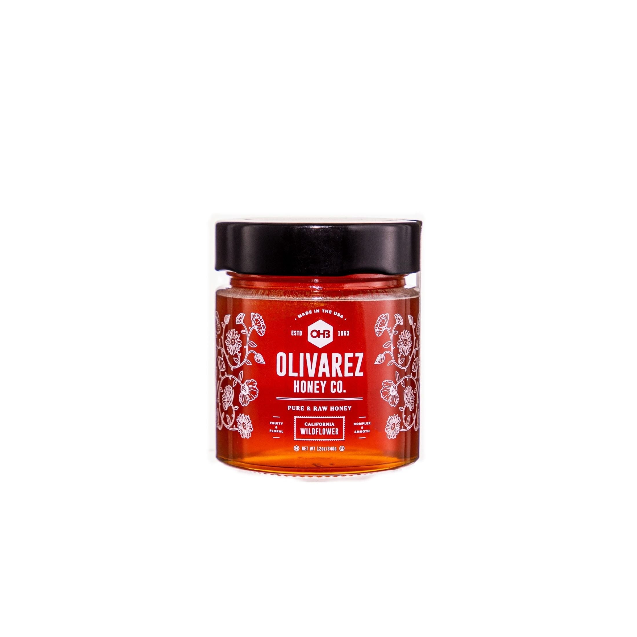 OHB Chico Honey Company, California Wildflower Honey, 12oz, Glass Jar Allergens not contained