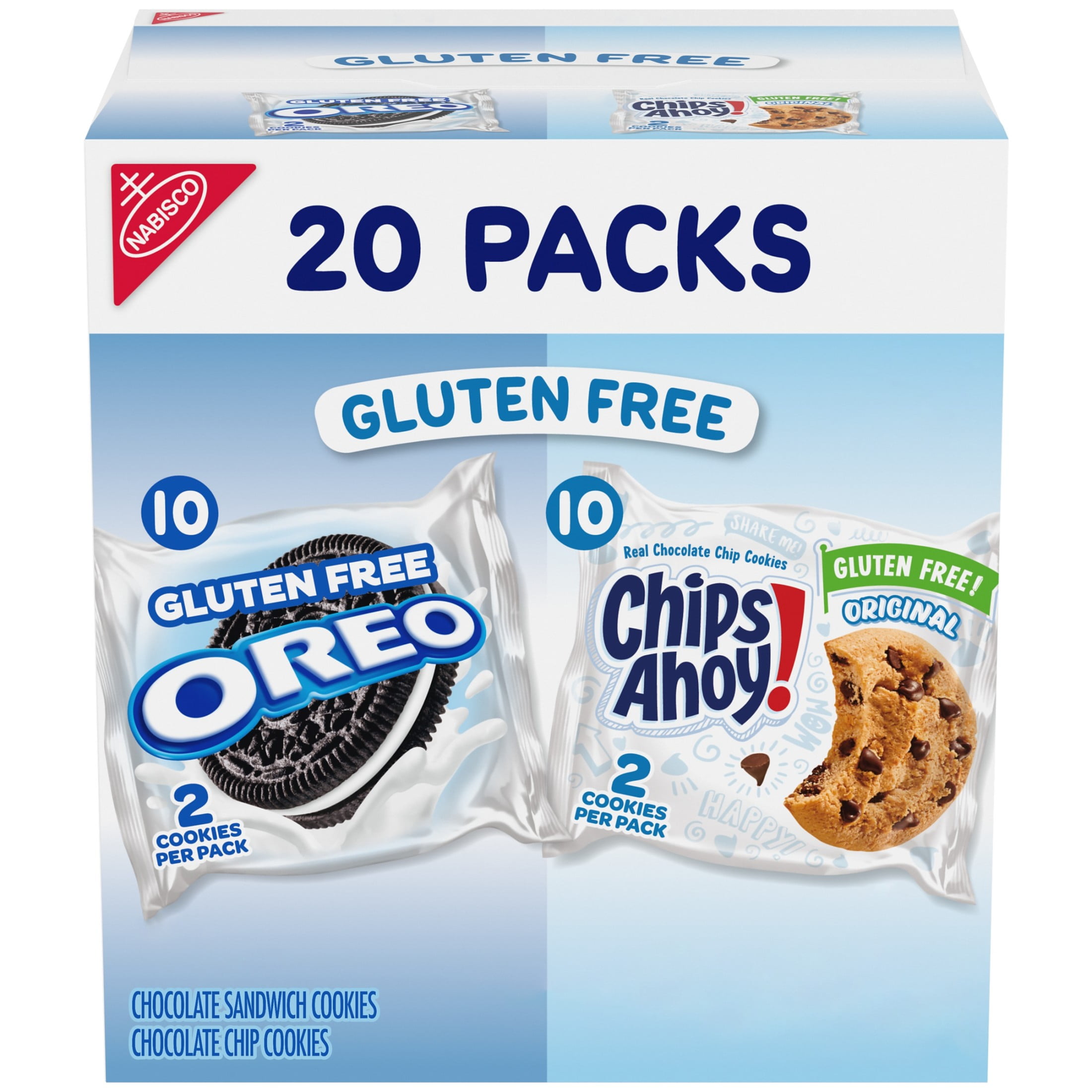 Nabisco Gluten Free Cookie Variety Pack Bags - Oreo & Chips Ahoy!, 20 ct