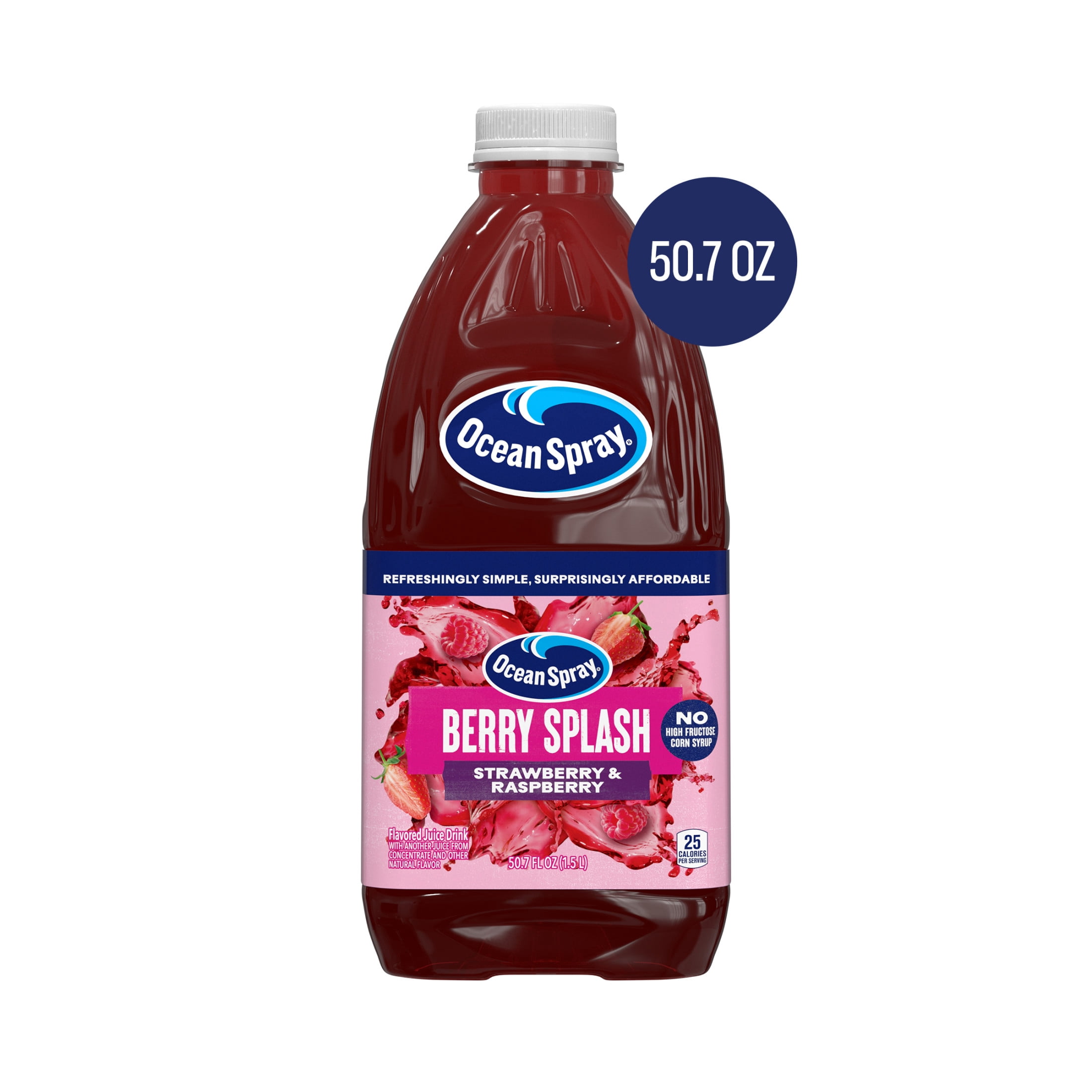 Ocean Spray Berry Splash Strawberry & Raspberry 50.7 fl oz Bottle