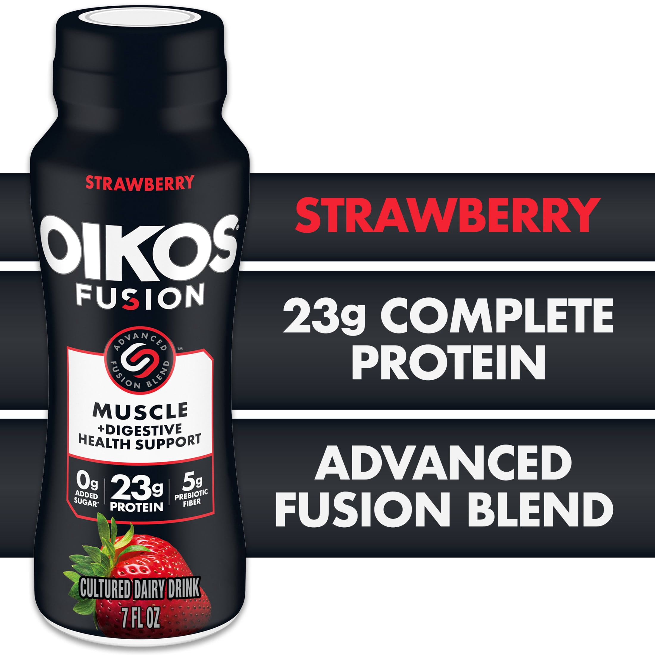 Oikos Fusion 23g Protein Yogurt Drink - Strawberry, 7 oz