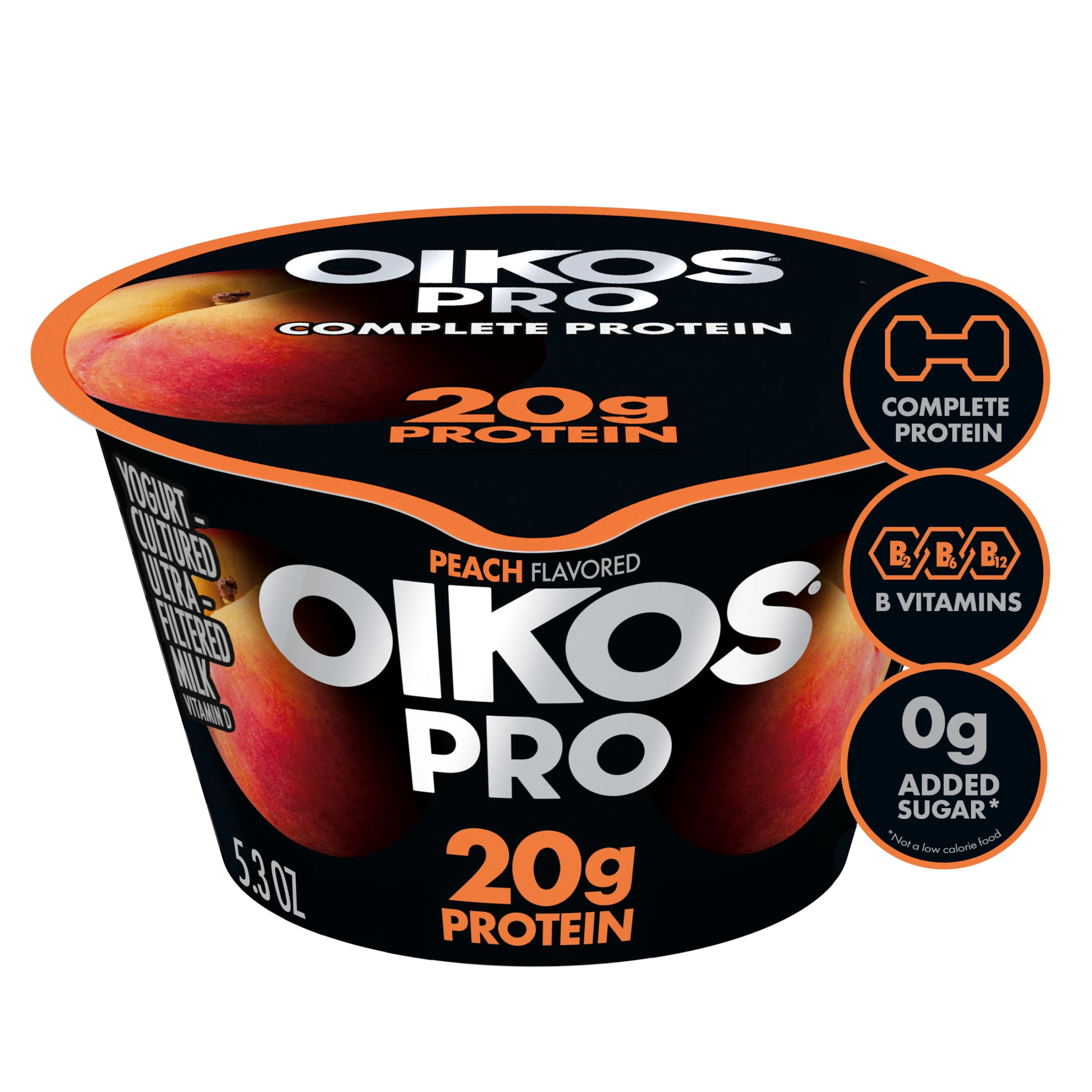 Oikos Pro 20g Protein Peach Yogurt-Cultured Ultra-Filtered MilkProduct Cup, 5.3 oz