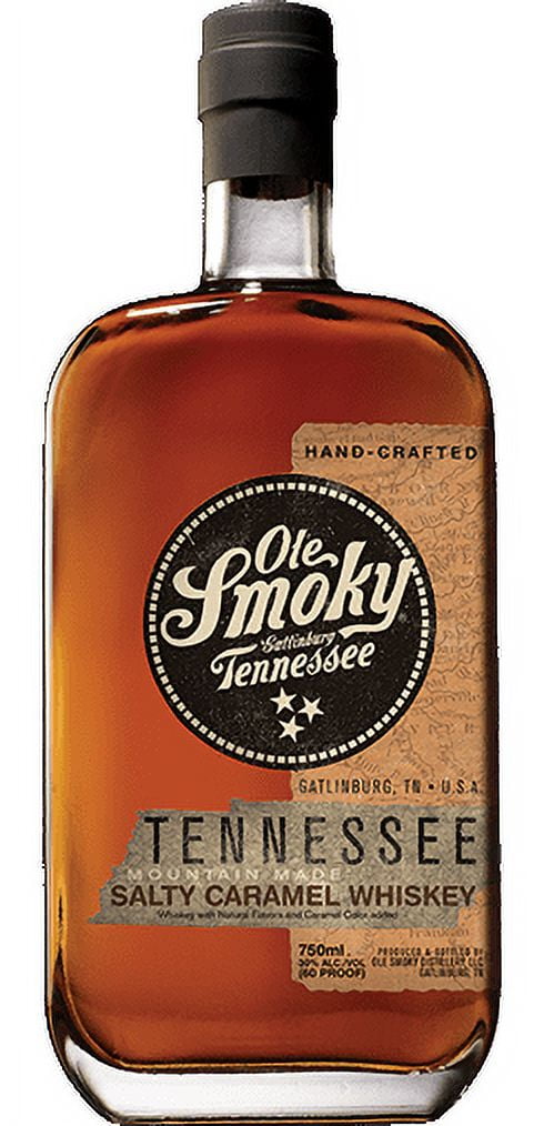 Ole Smoky Salty Caramel Mountain Made Flavored Whiskey, 750 ml Bottle, 30% ABV