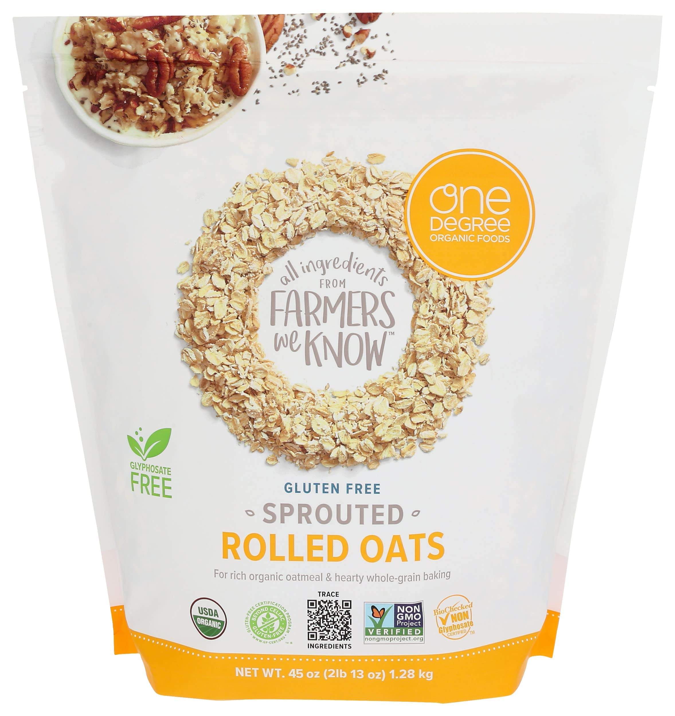 One Degree Organics One Degree Organic Foods, Oats Sprouted Rolled, 45 Ounce