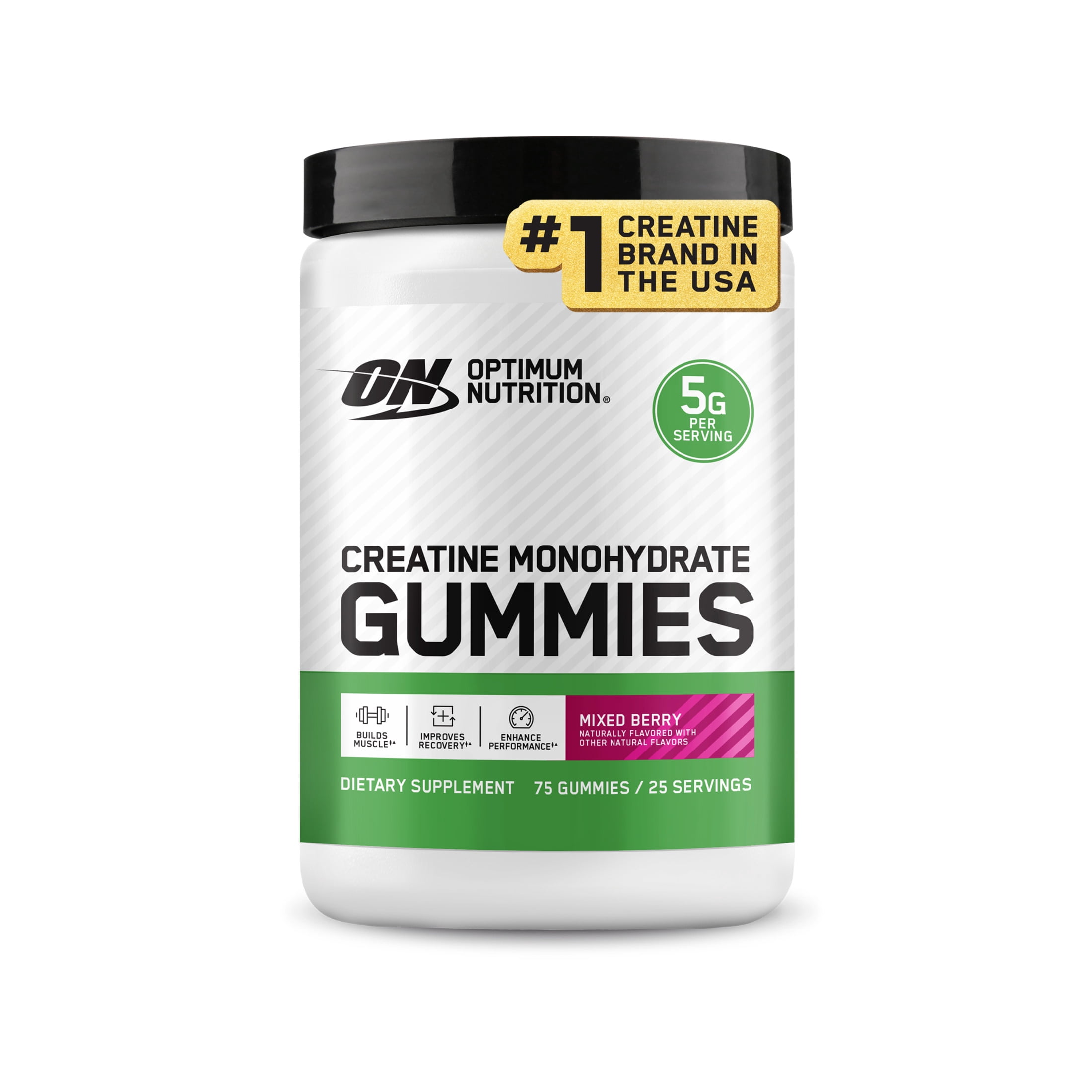 Optimum Nutrition Creatine Monohydrate Gummies, Mixed Berry, 75 Count