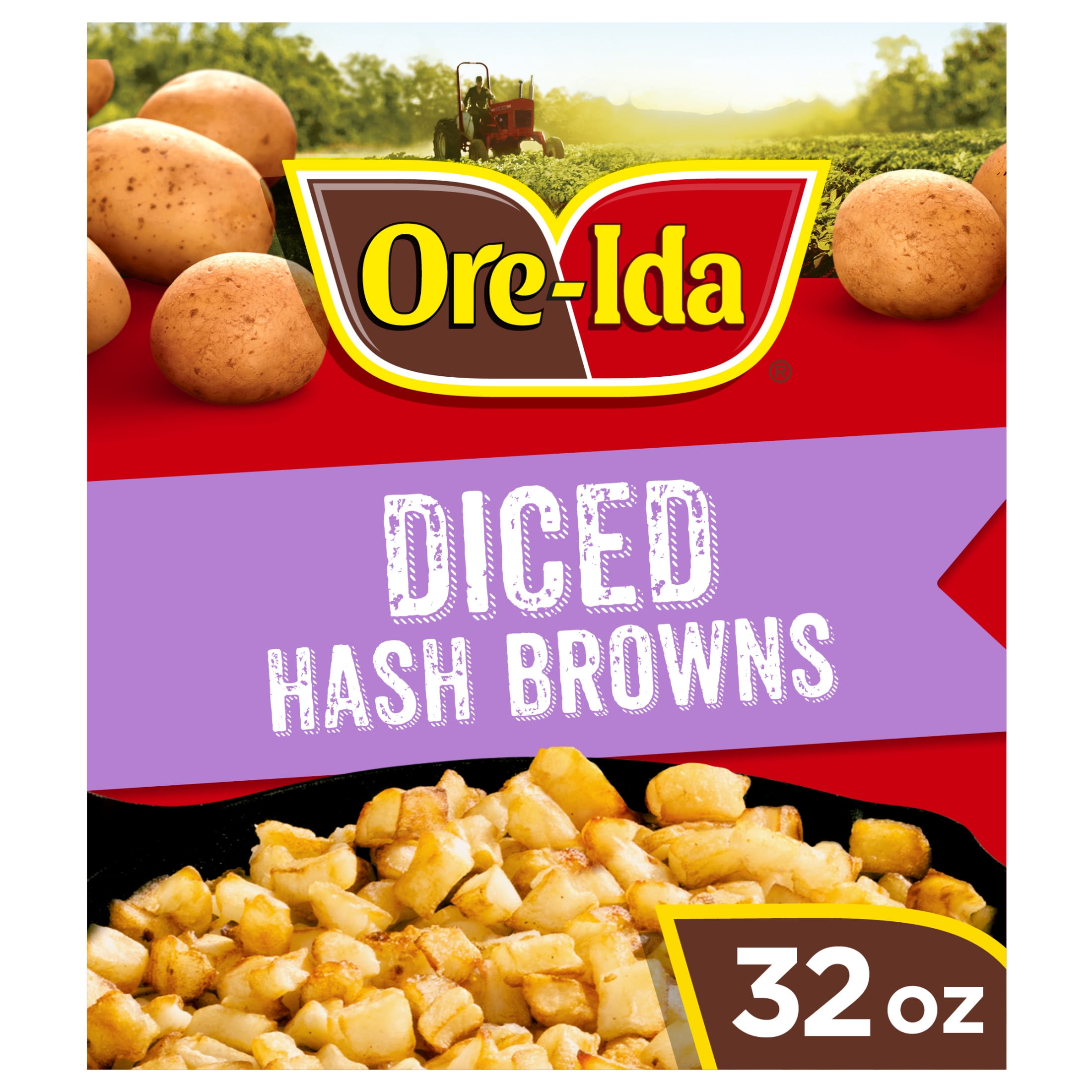 Ore-Ida Diced Hash Brown Frozen Potatoes, 32 oz Bag (Frozen)