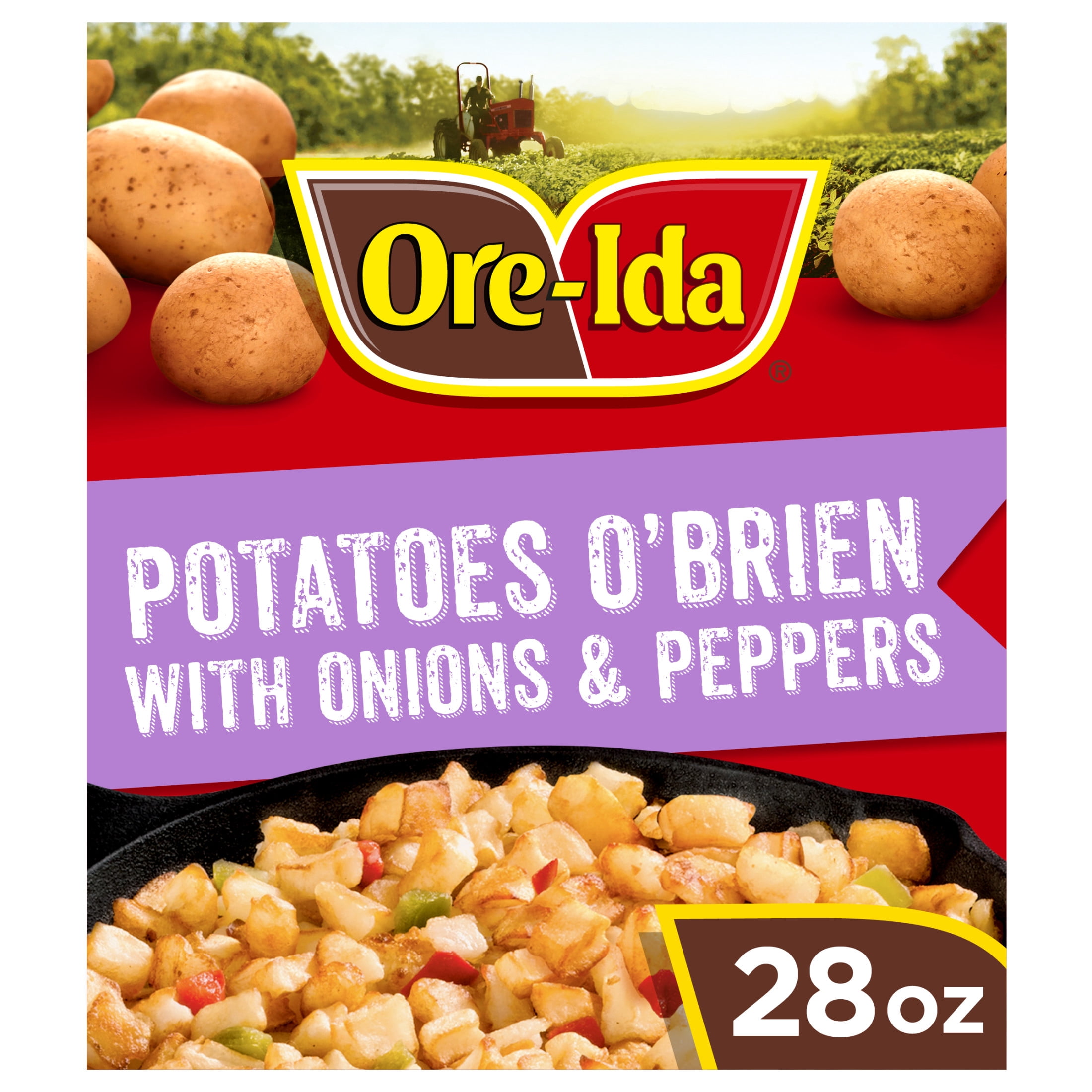 Ore-Ida Potatoes O'Brien with Onions and Peppers Frozen Potatoes, 1 Bag, for Easy Breakfast Sides, Gluten-Free, 28 oz