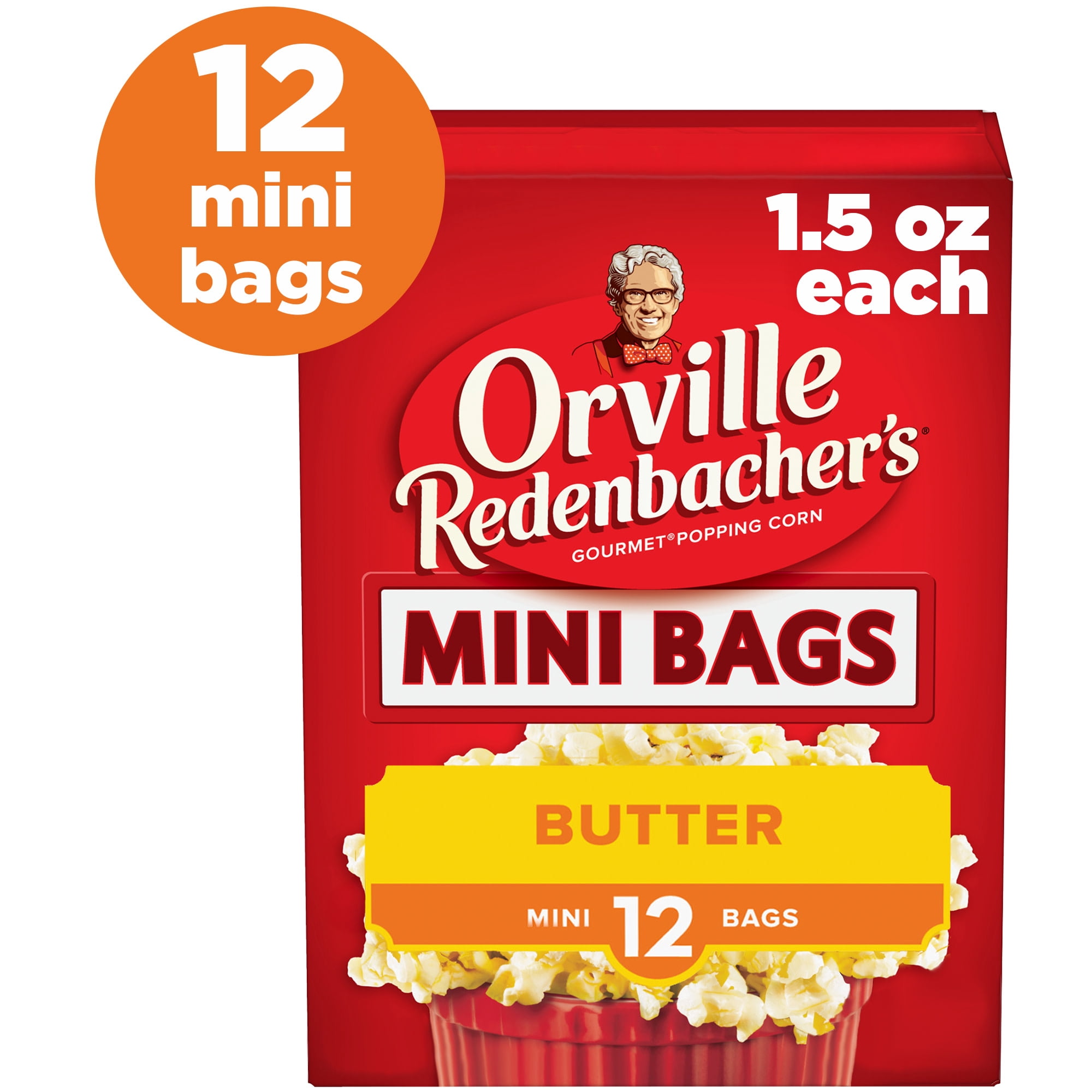 Orville Redenbachers Microwave Popcorn, Butter Flavor, 1.5 oz., 12-Count