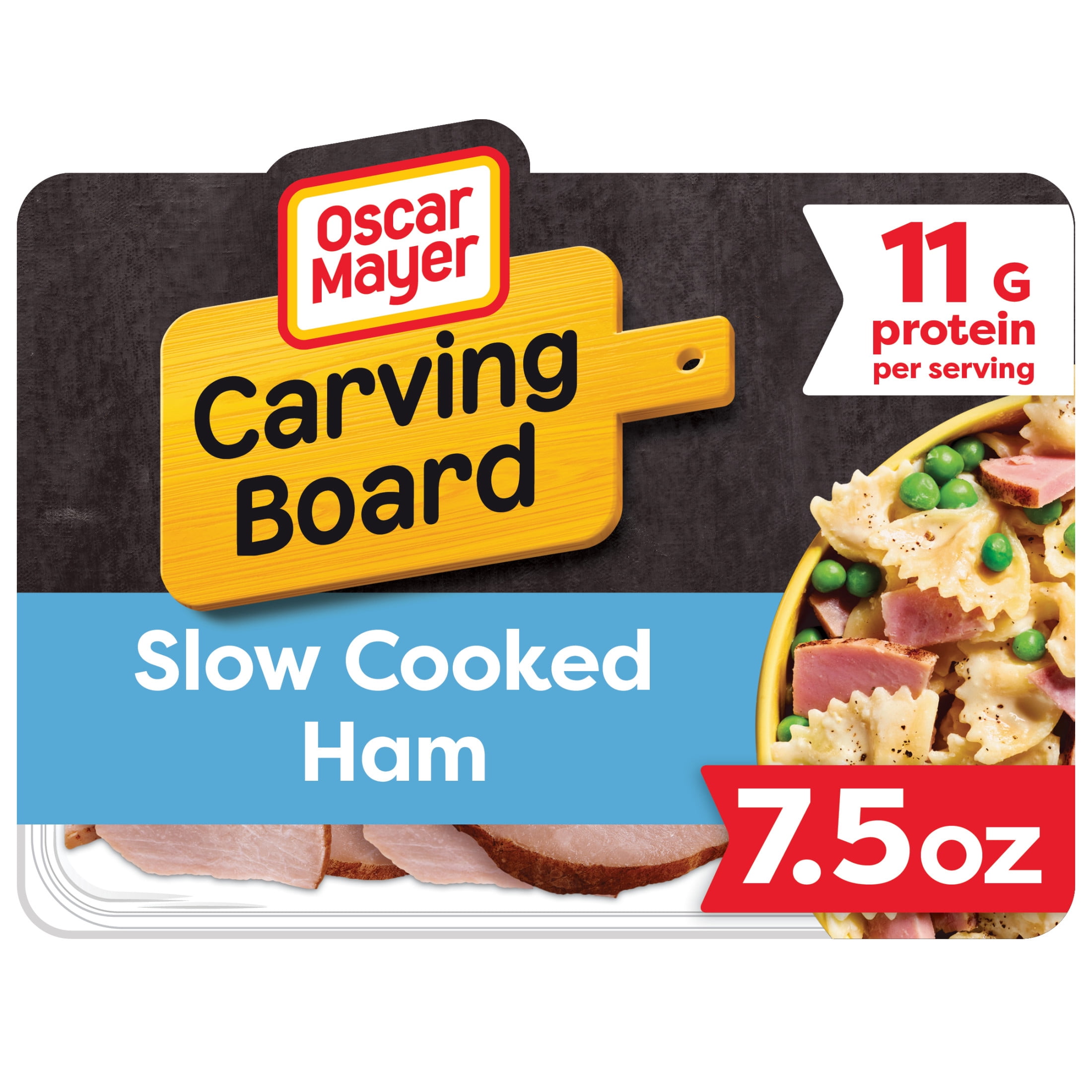 Oscar Mayer Carving Board Sliced Deli Meat, for Sandwiches and Easy Lunches, Slow Cooked Ham, 11g Protein, 7.5 oz