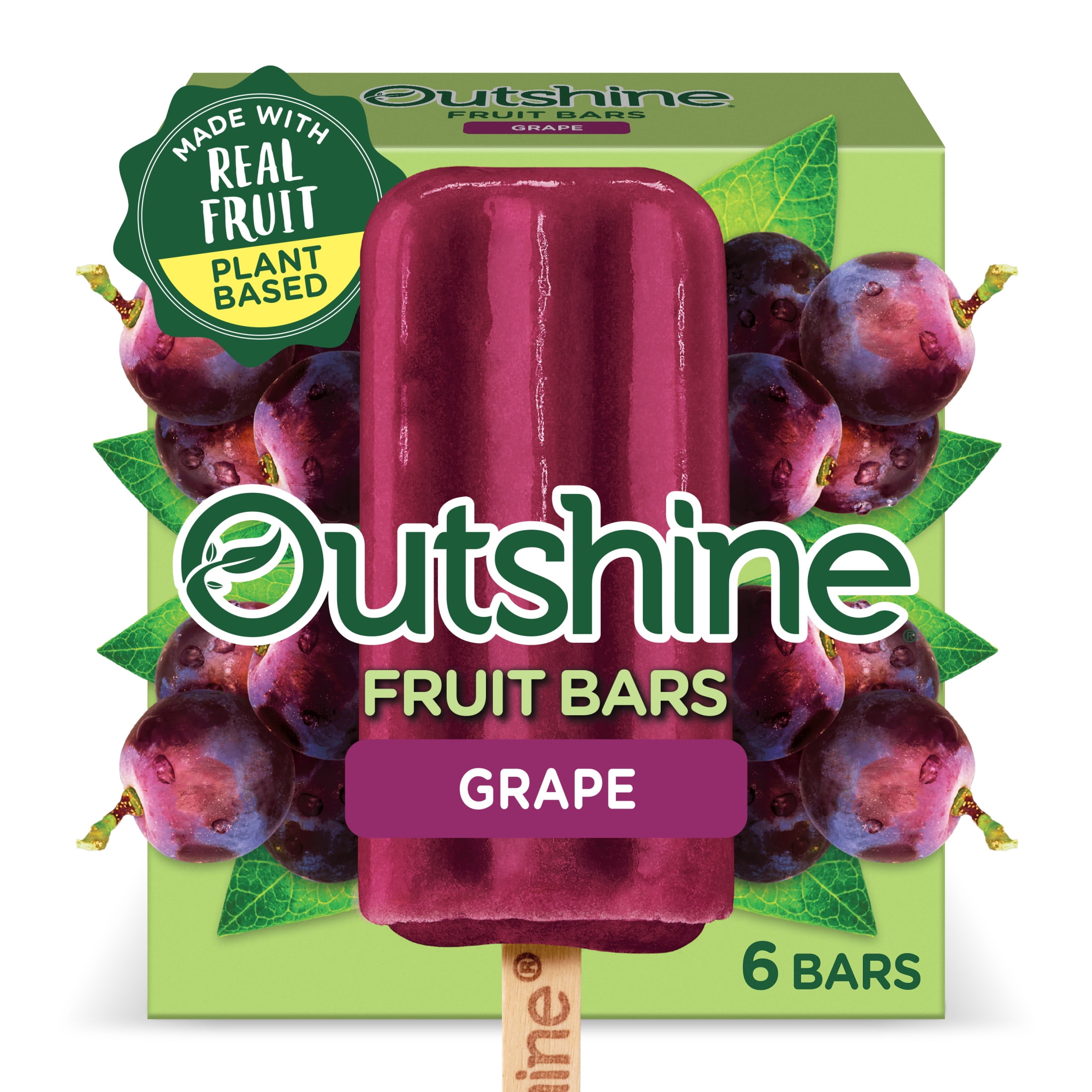 Outshine Grape Frozen Fruit Bars, Non-GMO, Gluten Free, 6 Count