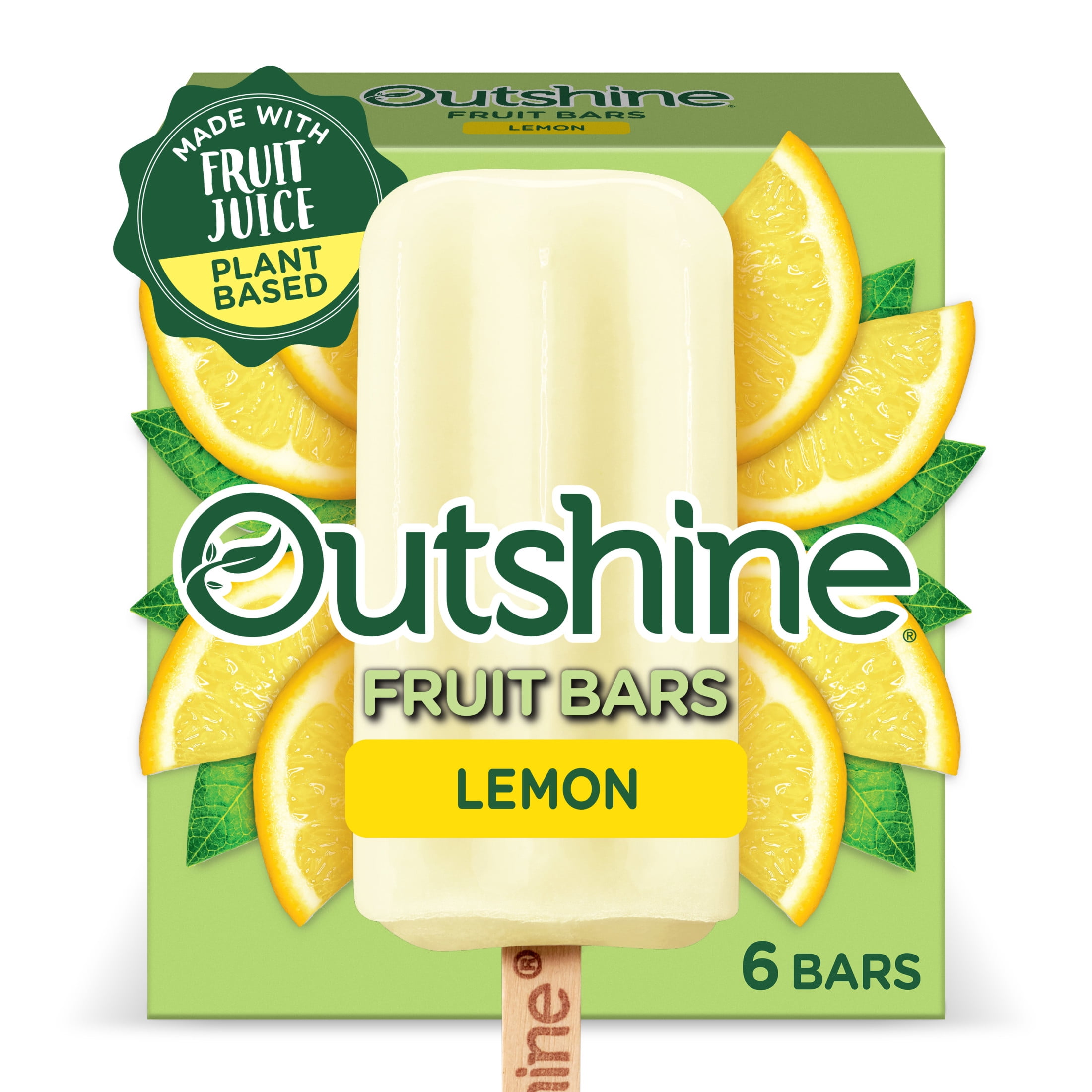 Outshine Lemon Frozen Fruit Bars, Non-GMO, Gluten Free, 6 Count