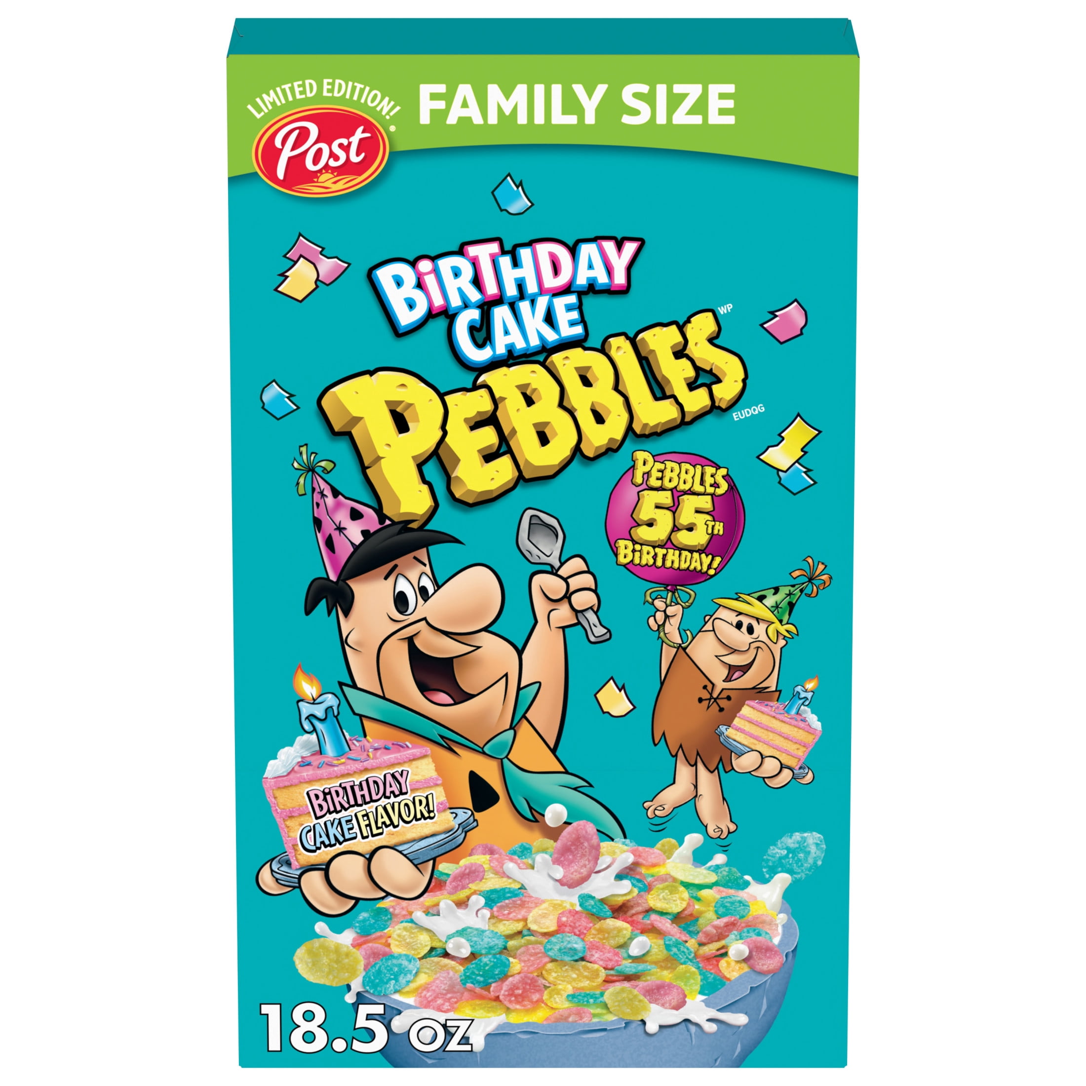 Birthday Cake PEBBLES Gluten Free Breakfast Cereal, 18.5 oz Box