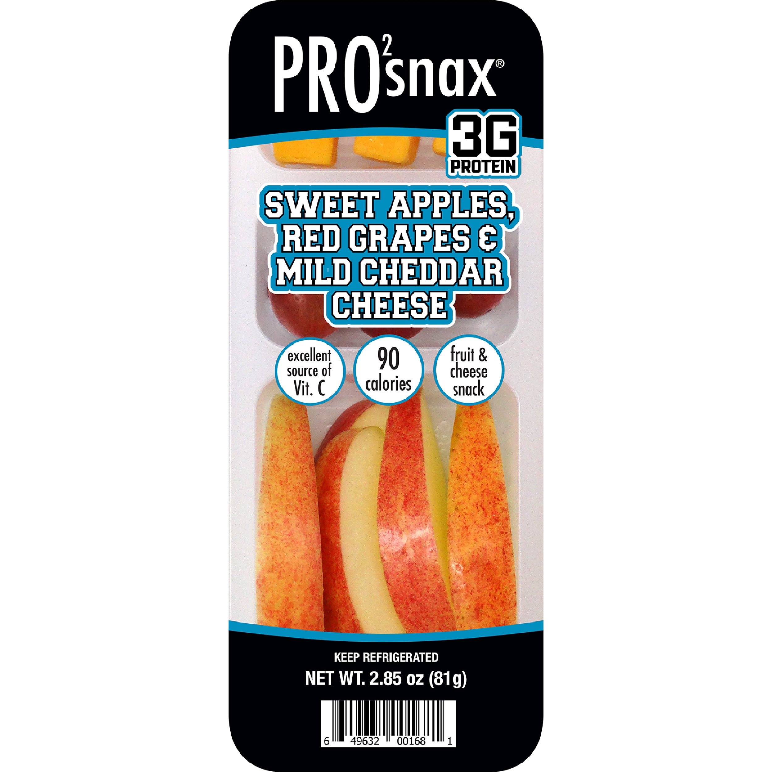 PRO2snax Sweet Apples, Red Grapes & Mild Cheddar Cheese, 2.85 oz