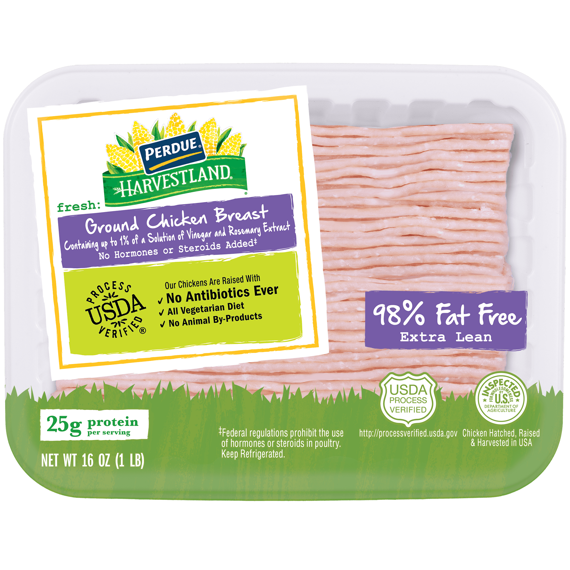 Perdue Harvestland, Fresh Ground Chicken Breast, 98% Lean, 1 lb. Tray