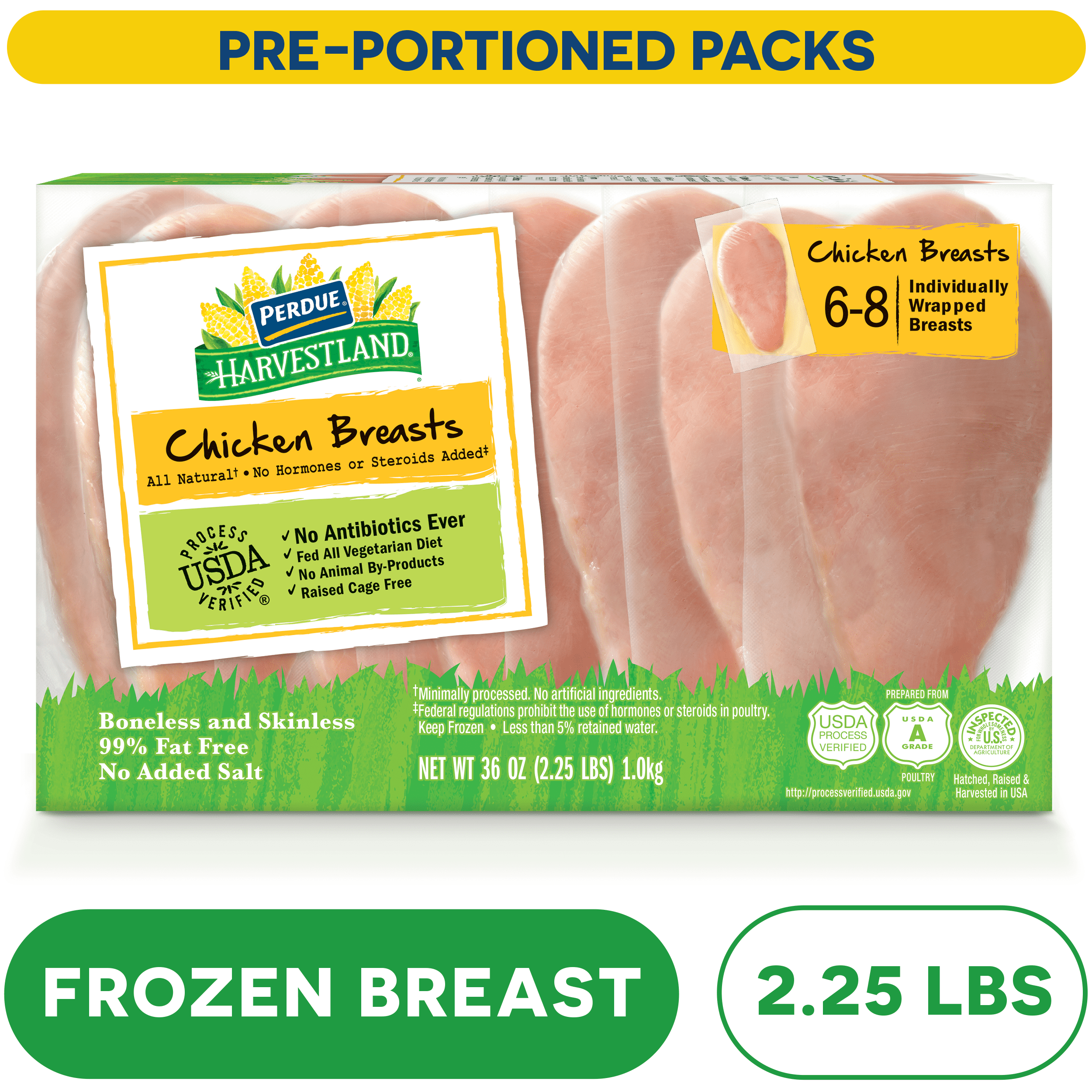 Perdue Harvestland Individually Wrapped Chicken Breast, 2.25 lb. (Frozen)