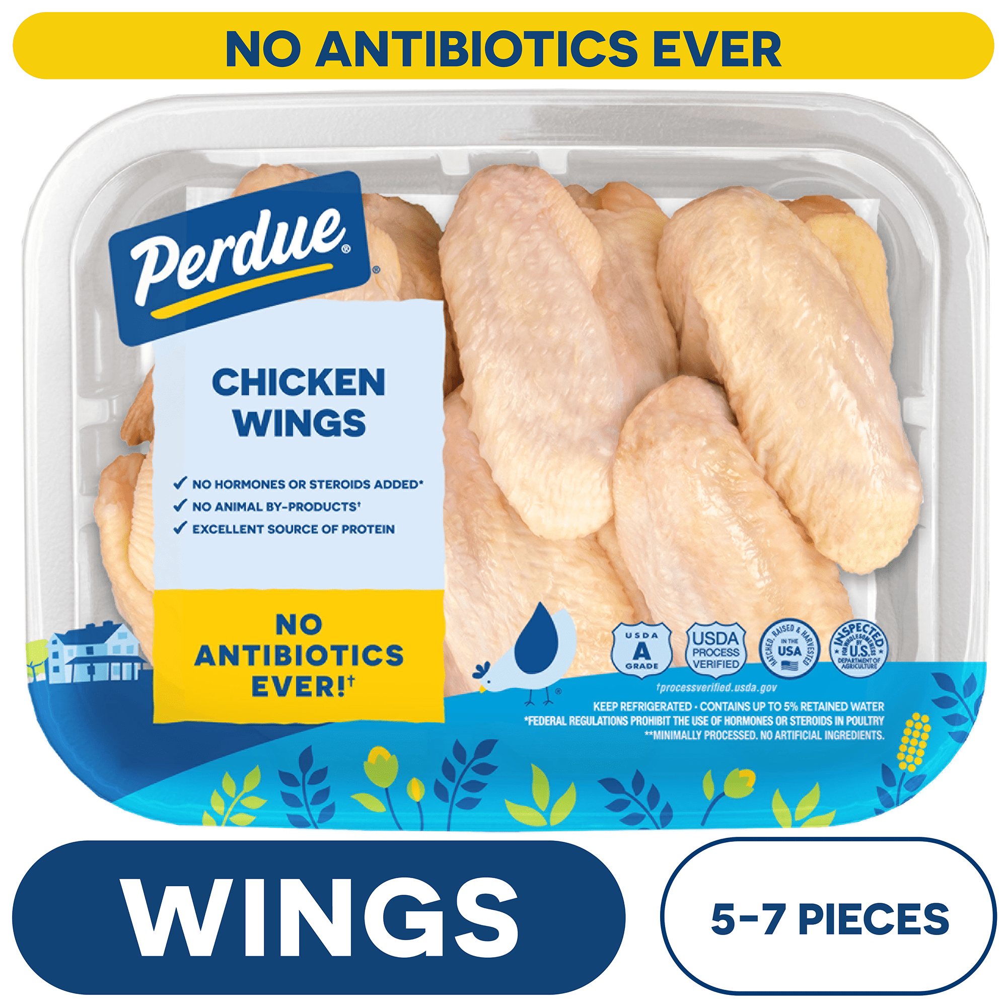 Perdue, No Antibiotics Ever, Fresh Whole Chicken Wings, 1.2-2.9 lb. Tray
