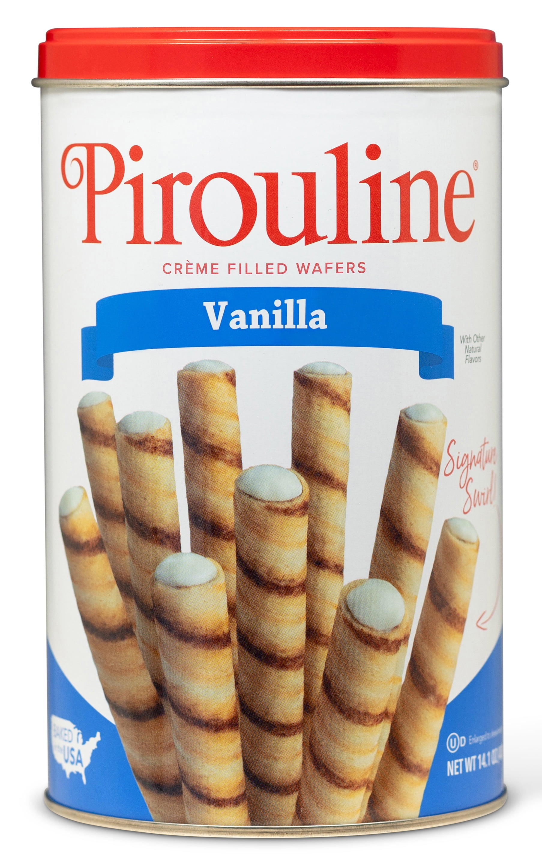 Peter DeBeukelear Creme De Pirouline Rolled Wafers, French Vanilla, 14 Oz Tins, Pack of 6