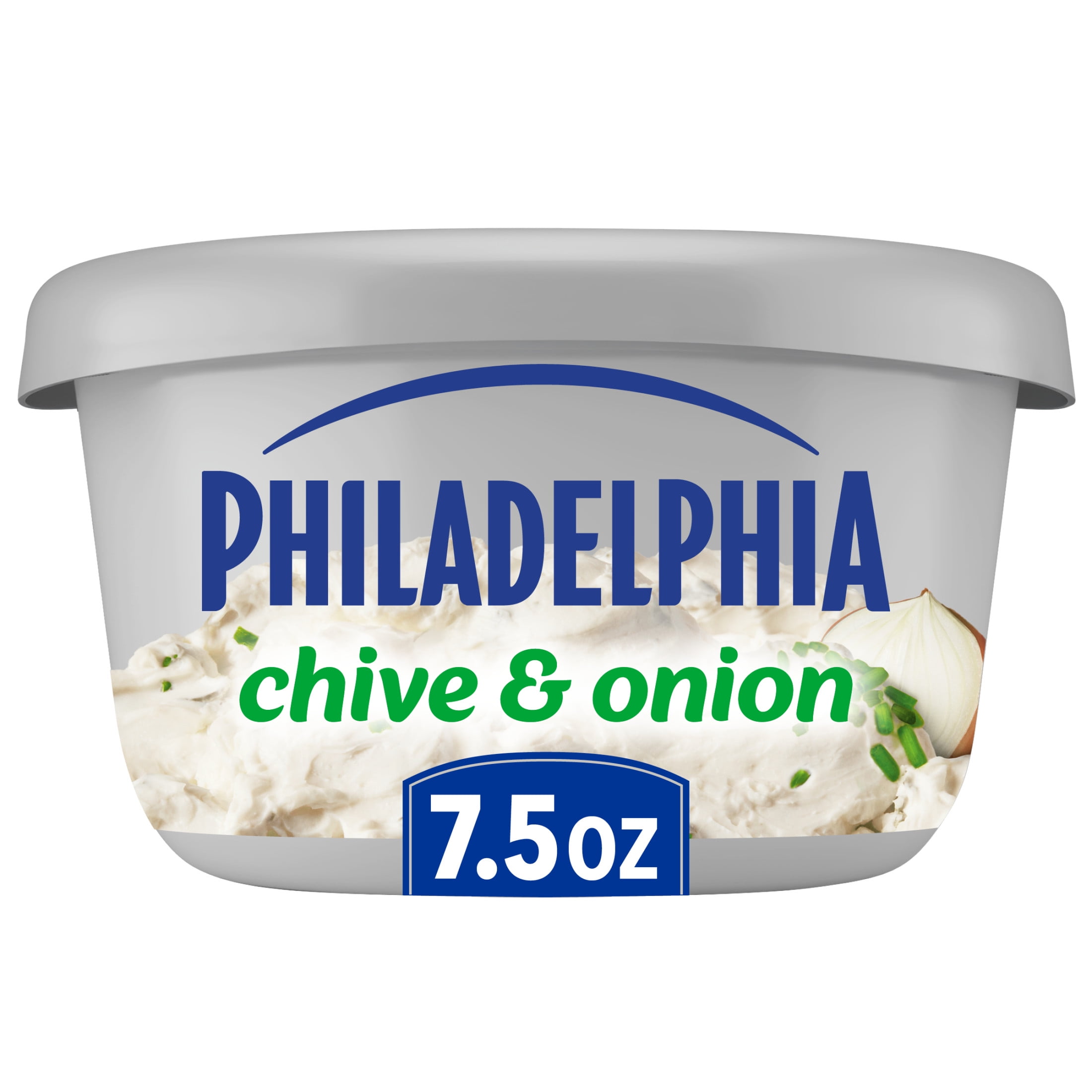 Philadelphia Flavored Cream Cheese Spread, 1 Tub, for Smooth, Spreadable Mornings, Chive & Onion, No Artificial Preservatives, Flavors or Dyes, 7.5 oz
