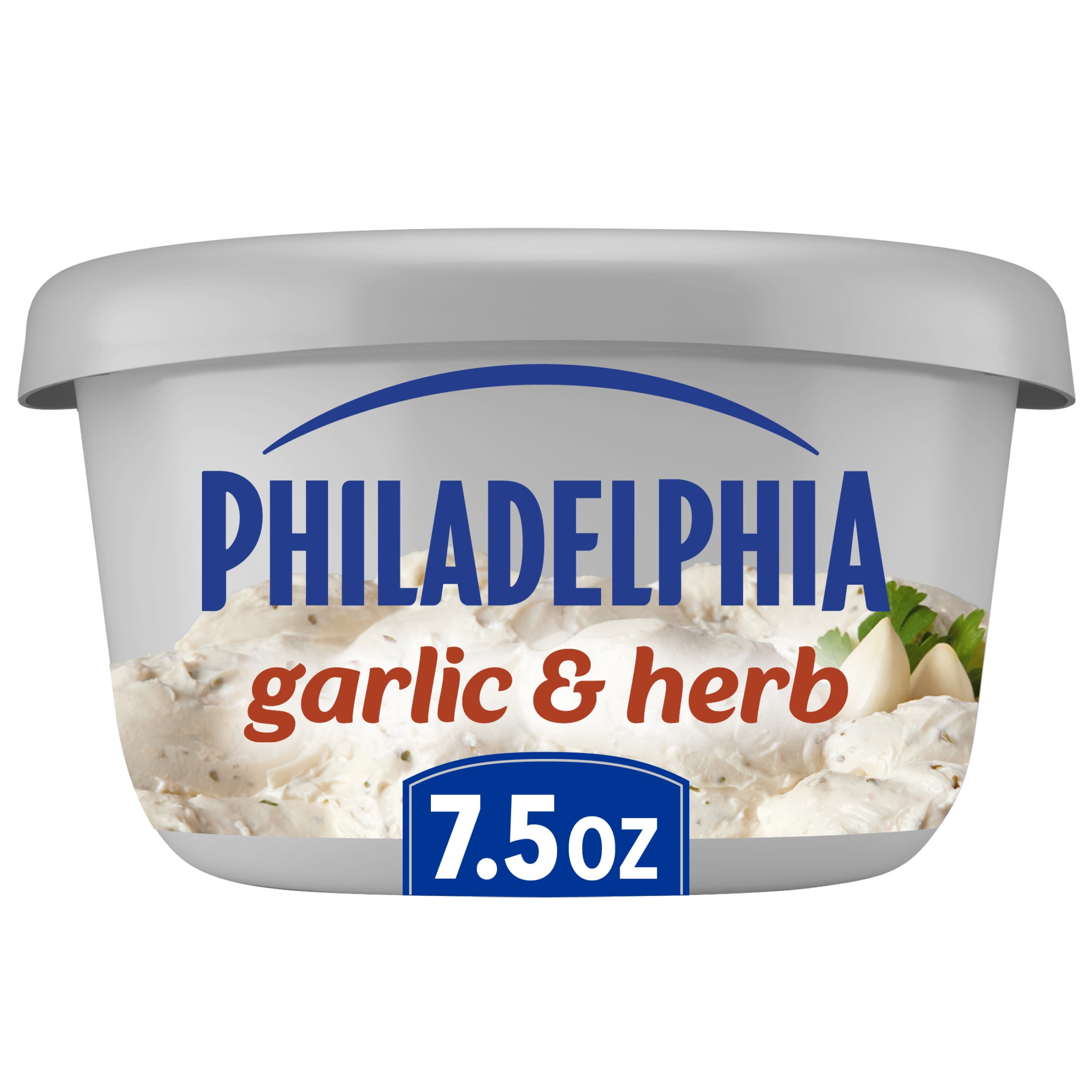 Philadelphia Flavored Cream Cheese Spread, 1 Tub, for Smooth, Spreadable Mornings, Garlic & Herb, No Artificial Preservatives, Flavors or Dyes, 7.5 oz