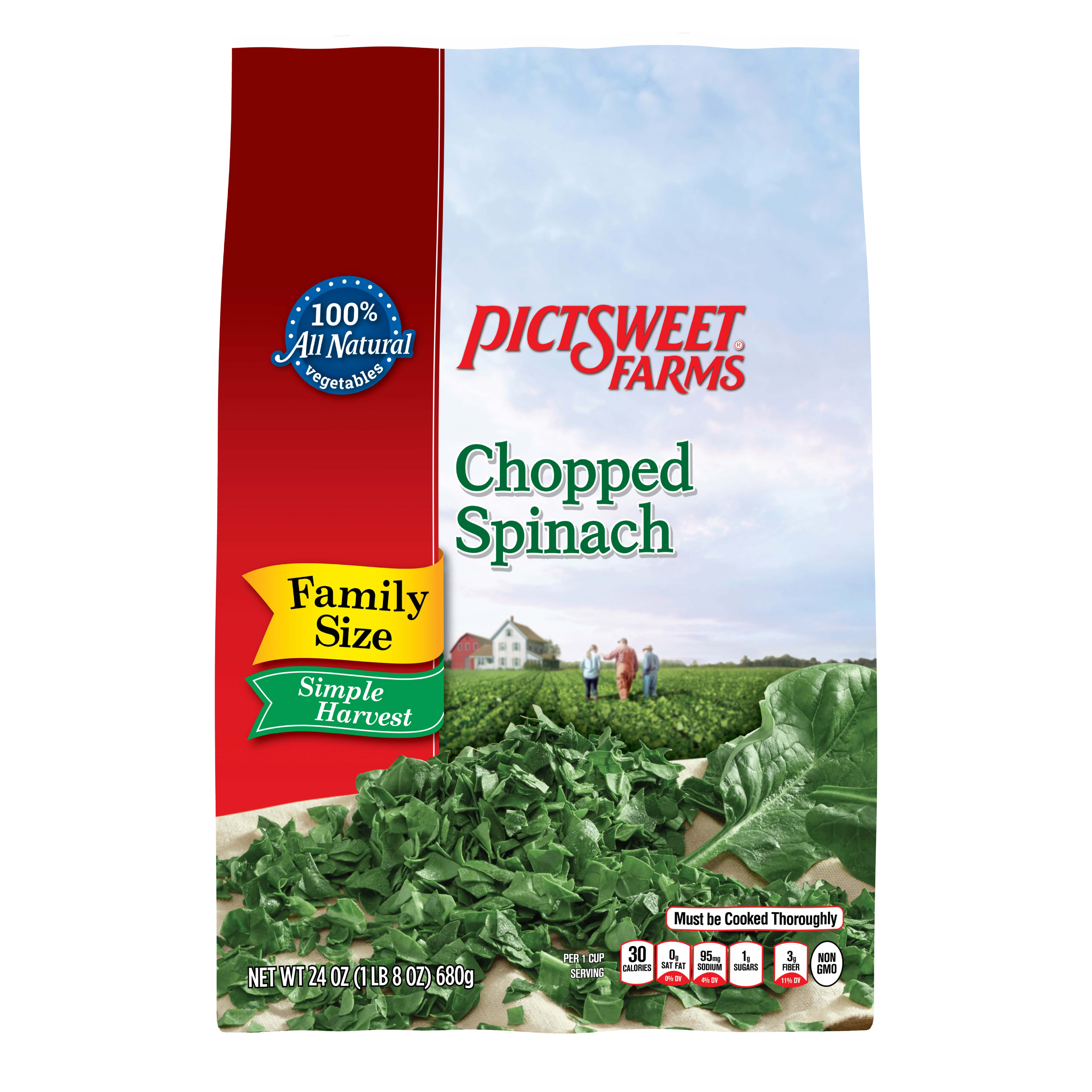 Pictsweet Farms Frozen Chopped Spinach, Simple Harvest, 24 oz Bag