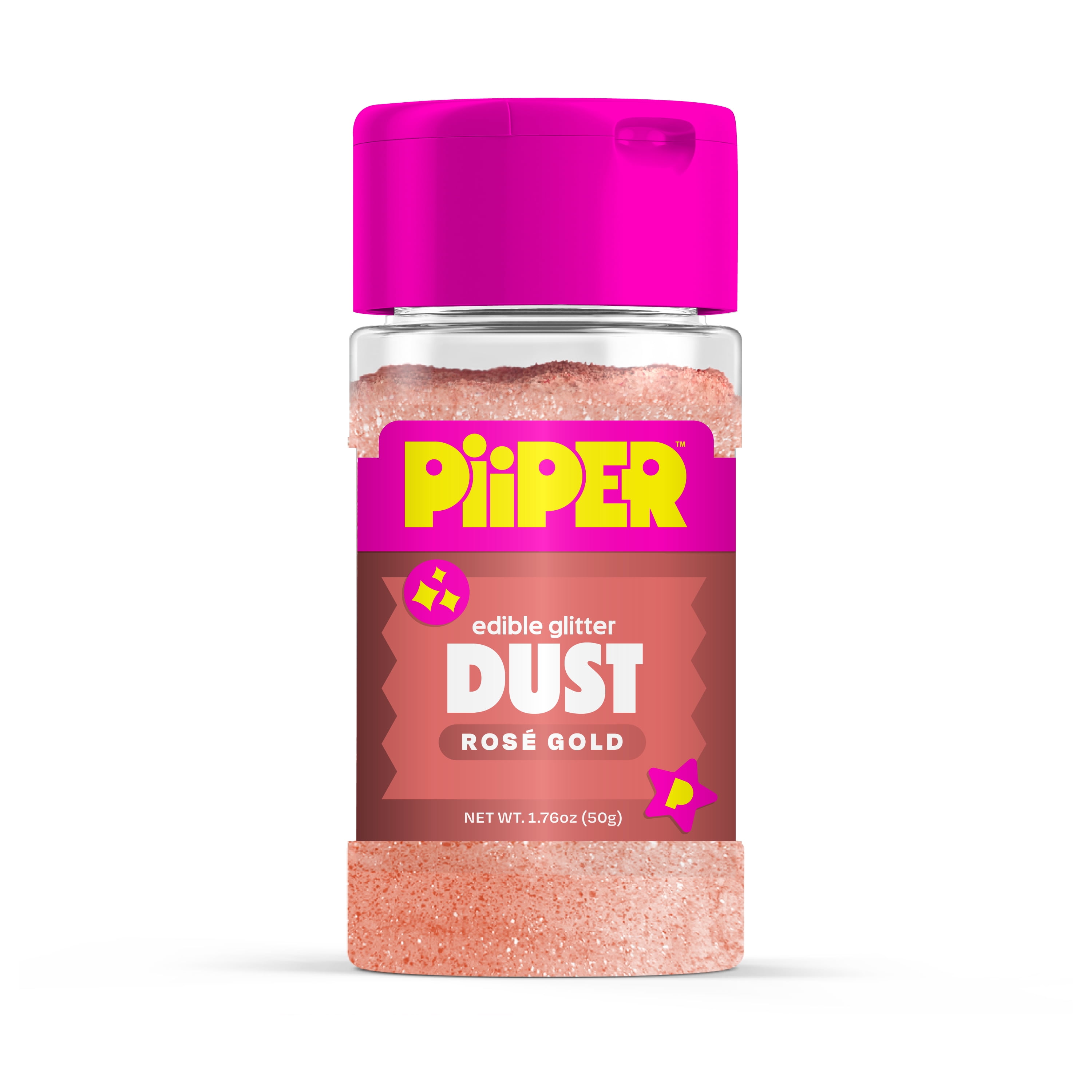 Piiper Edible Glitter Dust Rose Gold, Sparkle and Shine for Your Desserts, Drinks, and Treats