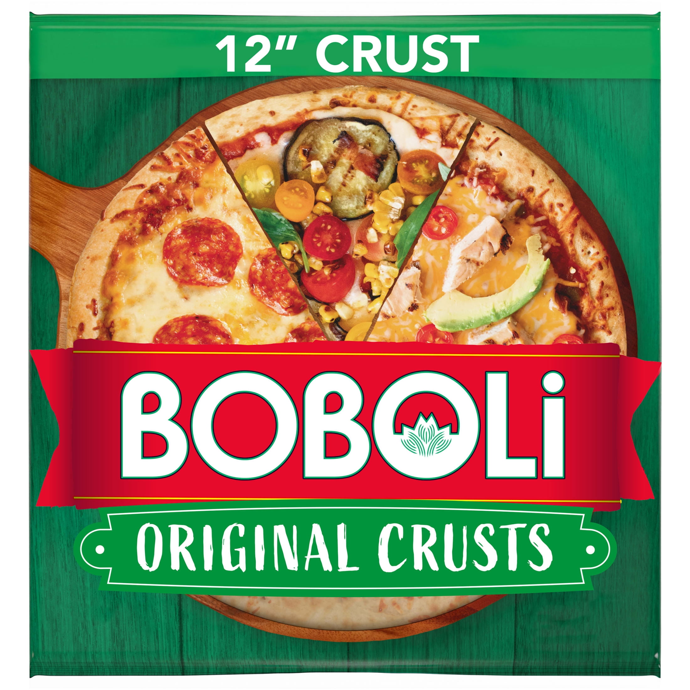 Boboli 12" Original Pizza Crust, 12.6 oz, Ready-made Plain Cooked Pizza Dough, Bag