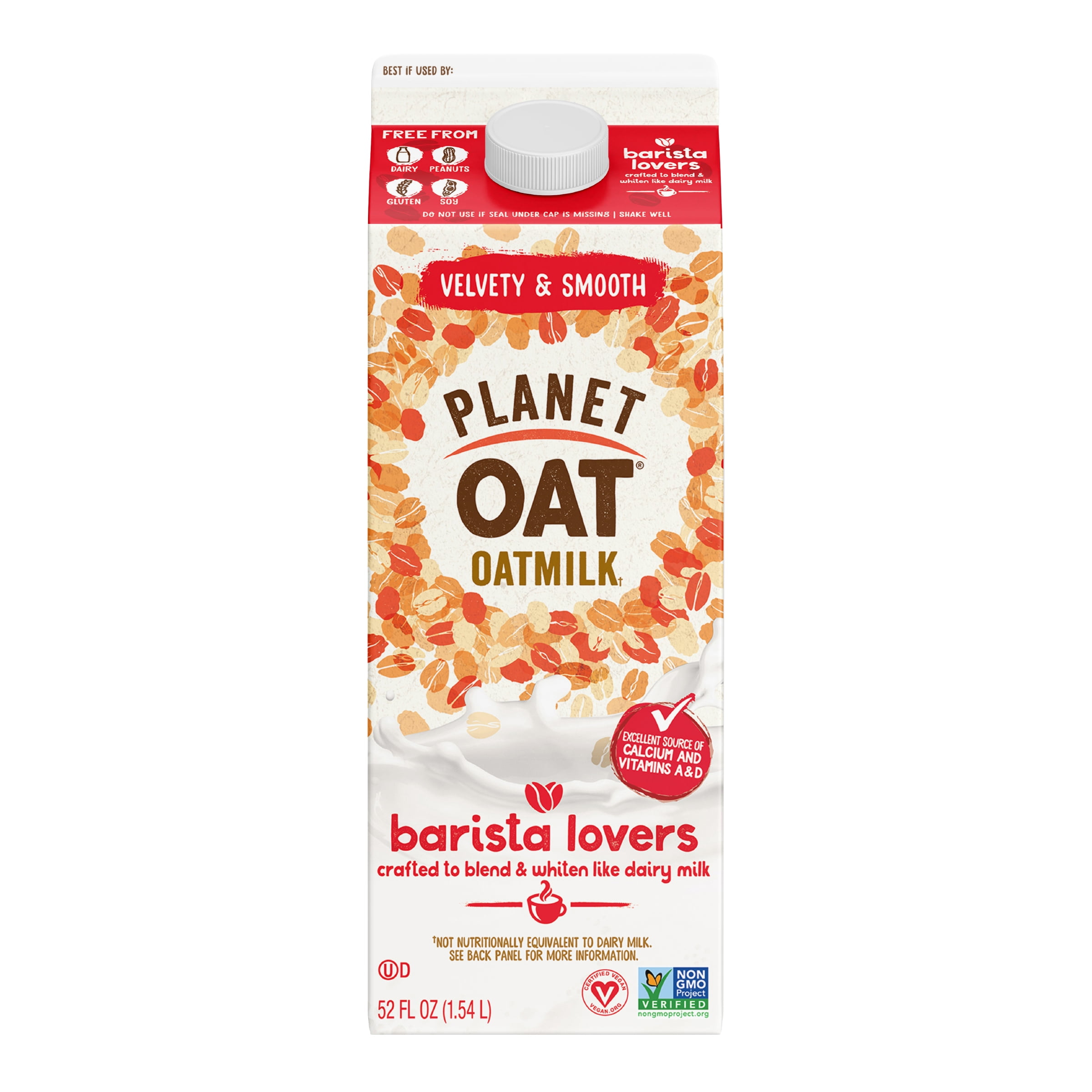 Planet Oat Oat Milk, Velvety & Smooth, Barista Lovers, 52 fl oz