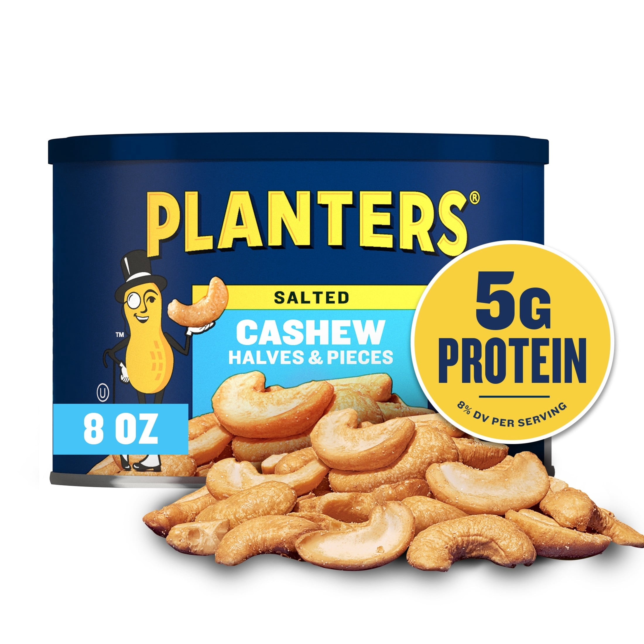 Planters Salted Cashews Halves & Pieces, 8 oz