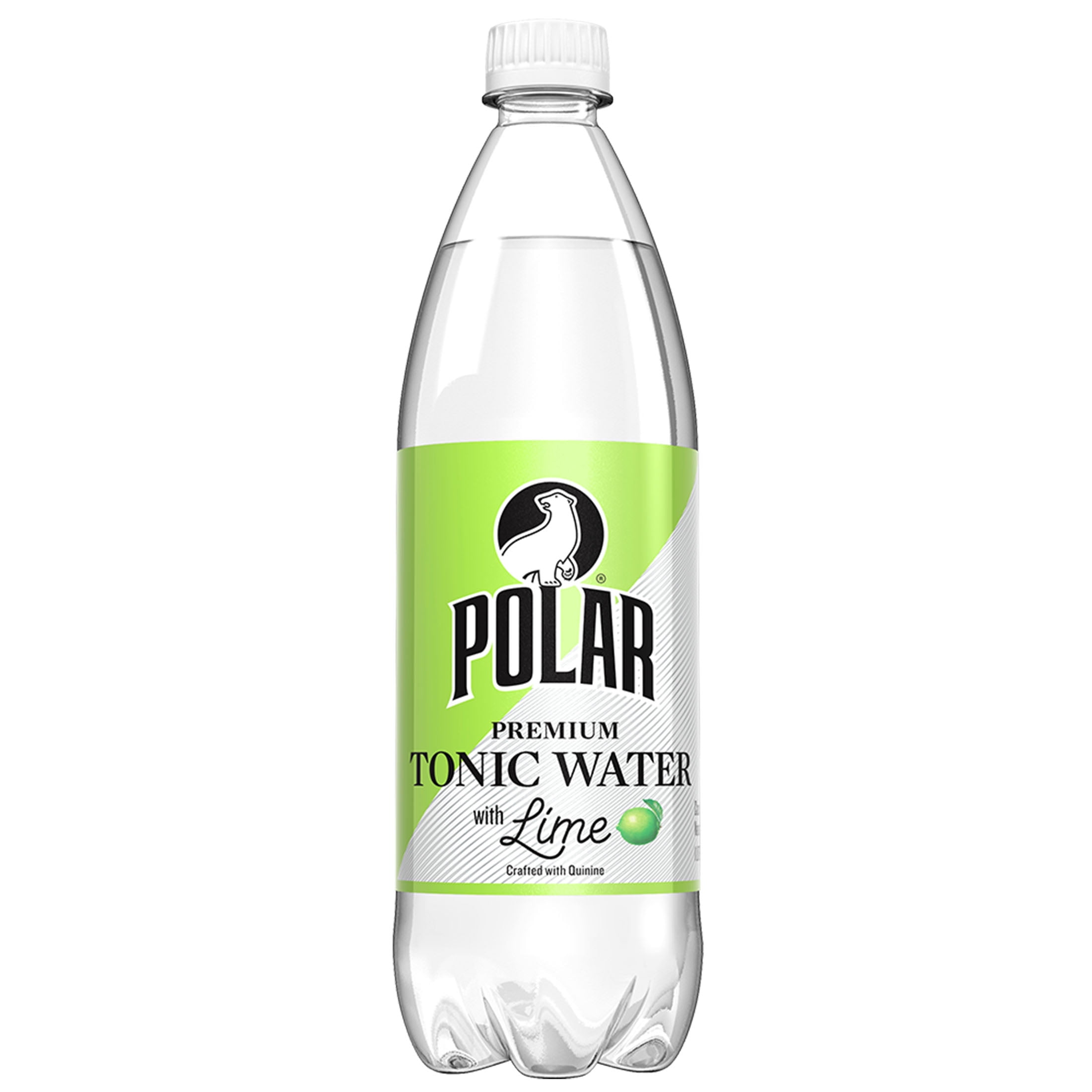 Polar Beverages Tonic Water with Lime, 1 Liter, 33.8 fl oz, Plastic Bottle, Caffeine Free