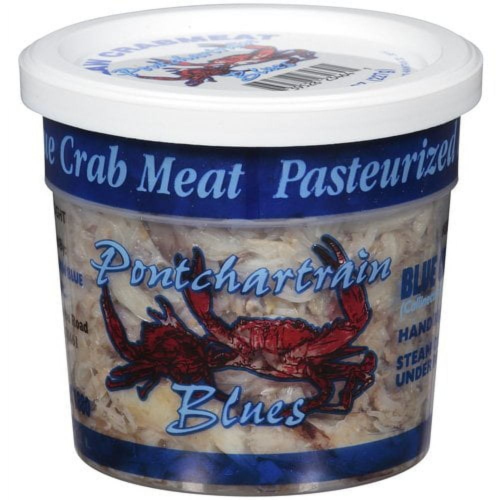 Pontchartrain Blues Wild Caught Pasteurized Blue Crab Claw Crabmeat, 8 oz Tub (Refrigerated), 15 g Protein/Serving, Contains Shellfish
