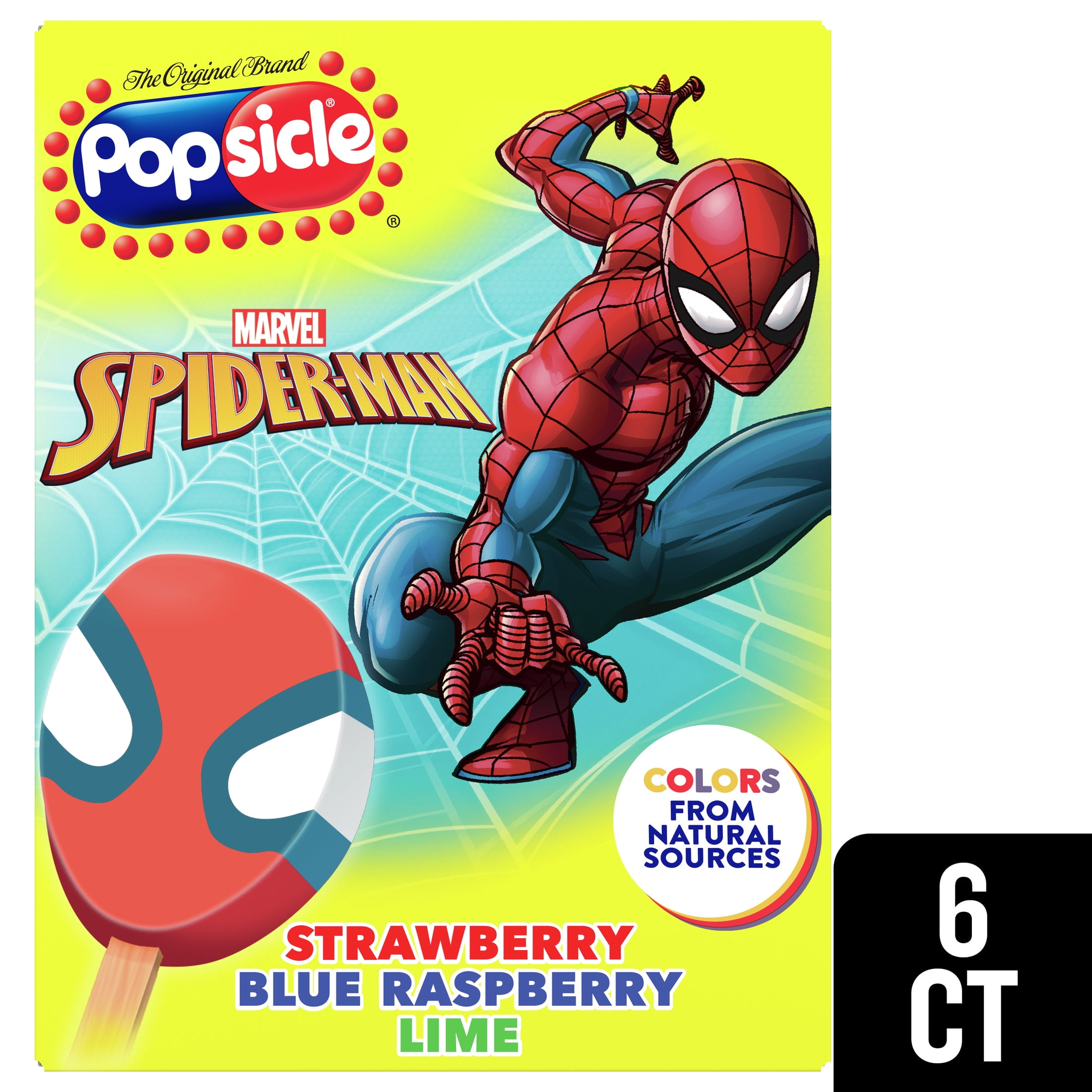 Popsicle Marvel Spider-Man Frozen Bars, 6 ct