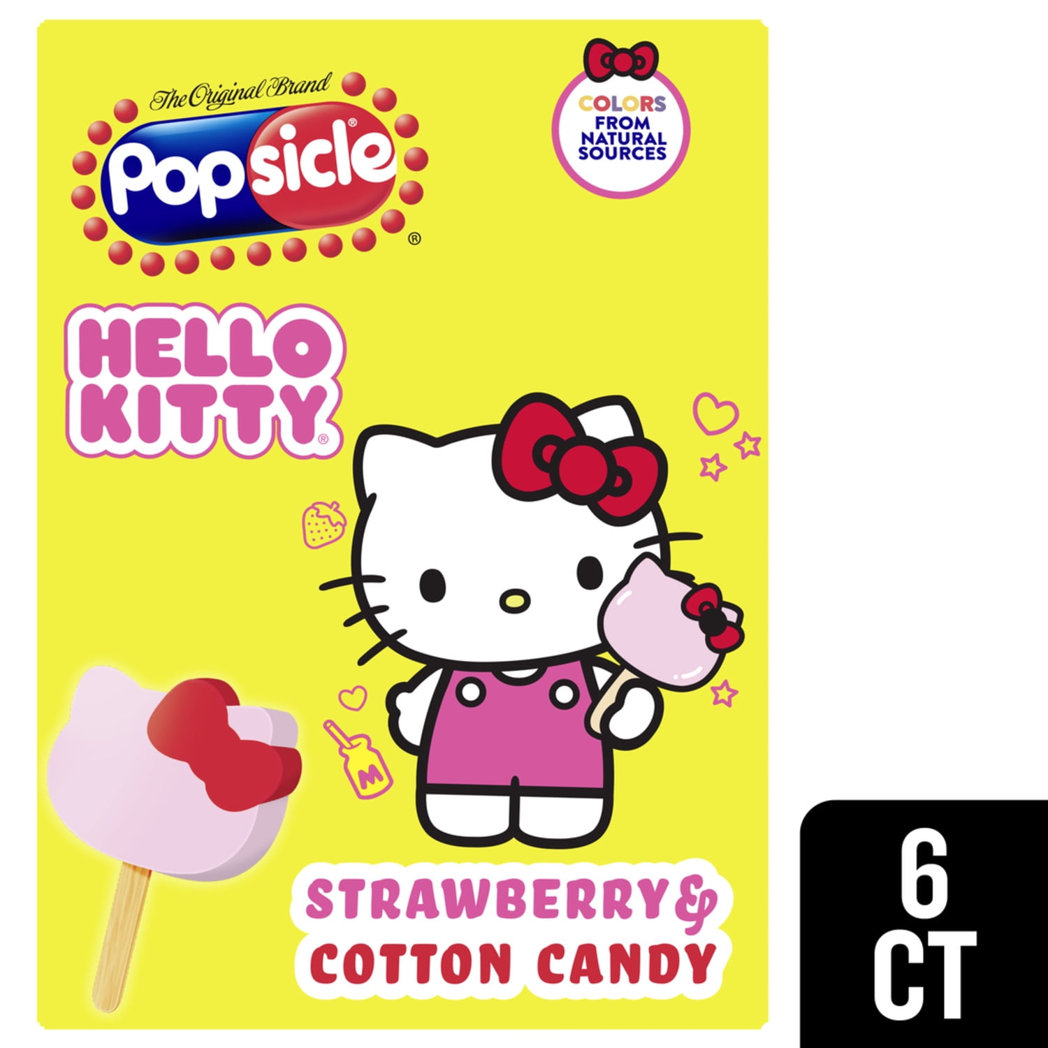 Popsicle Hello Kitty Strawberry & Cotton Candy Bars, 6 ct