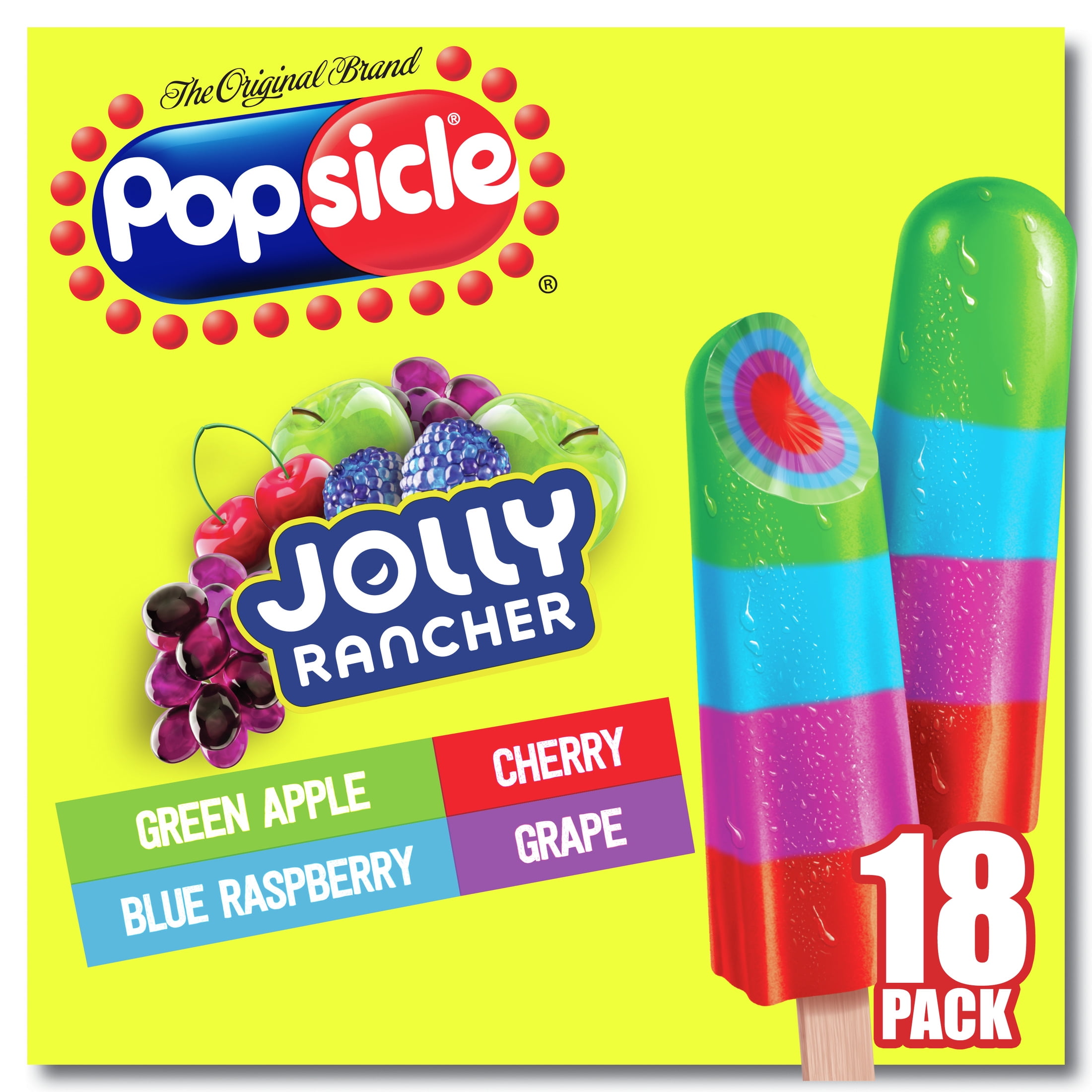Jolly Rancher Natural Colors Ice Pops, 18 Count