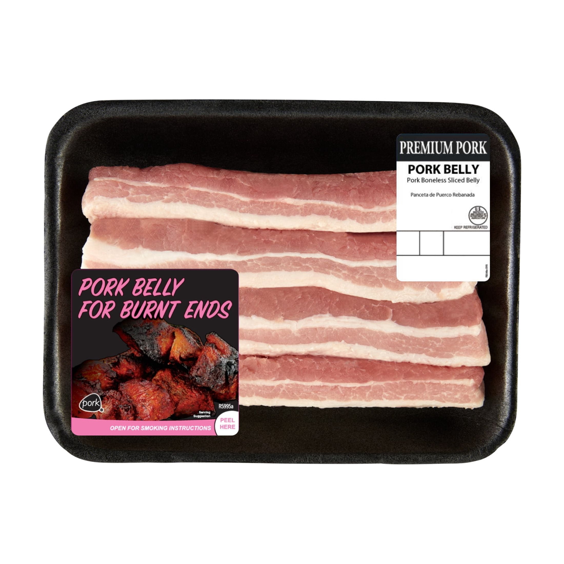 Pork Belly, Sliced, Boneless, 1.23 - 2.75 lb