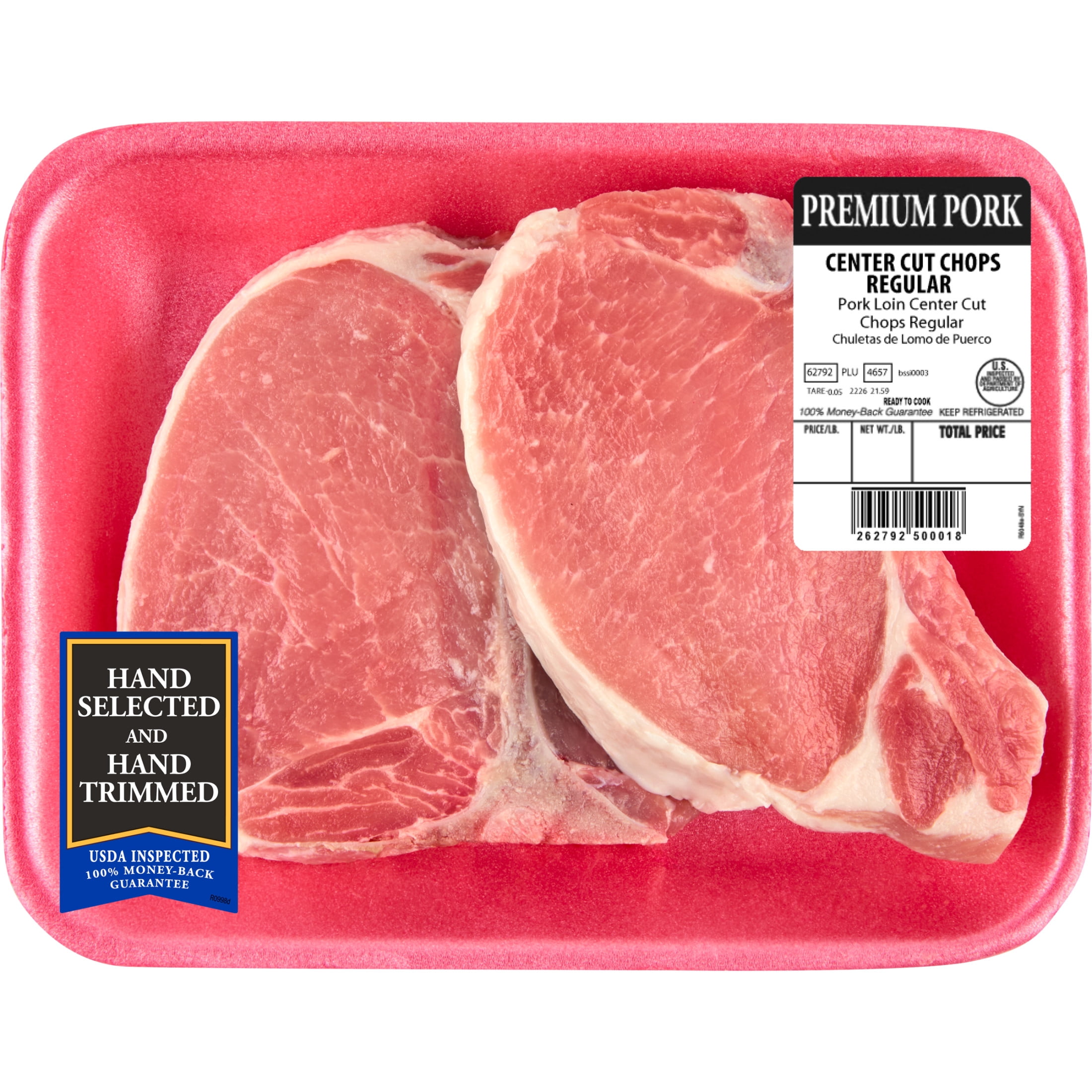 Pork Center Cut Loin Chops Bone-In, 2 count, 1.01 - 2.6 lb Tray