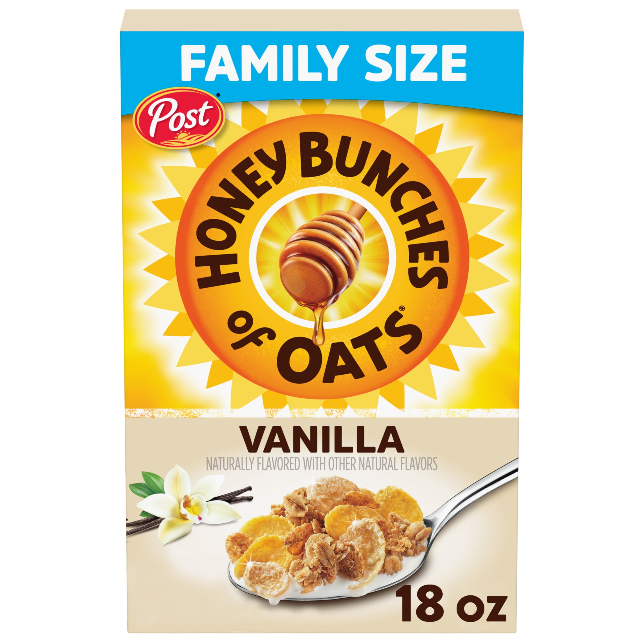 Honey Bunches of Oats Vanilla Breakfast Cereal, 18 oz Box