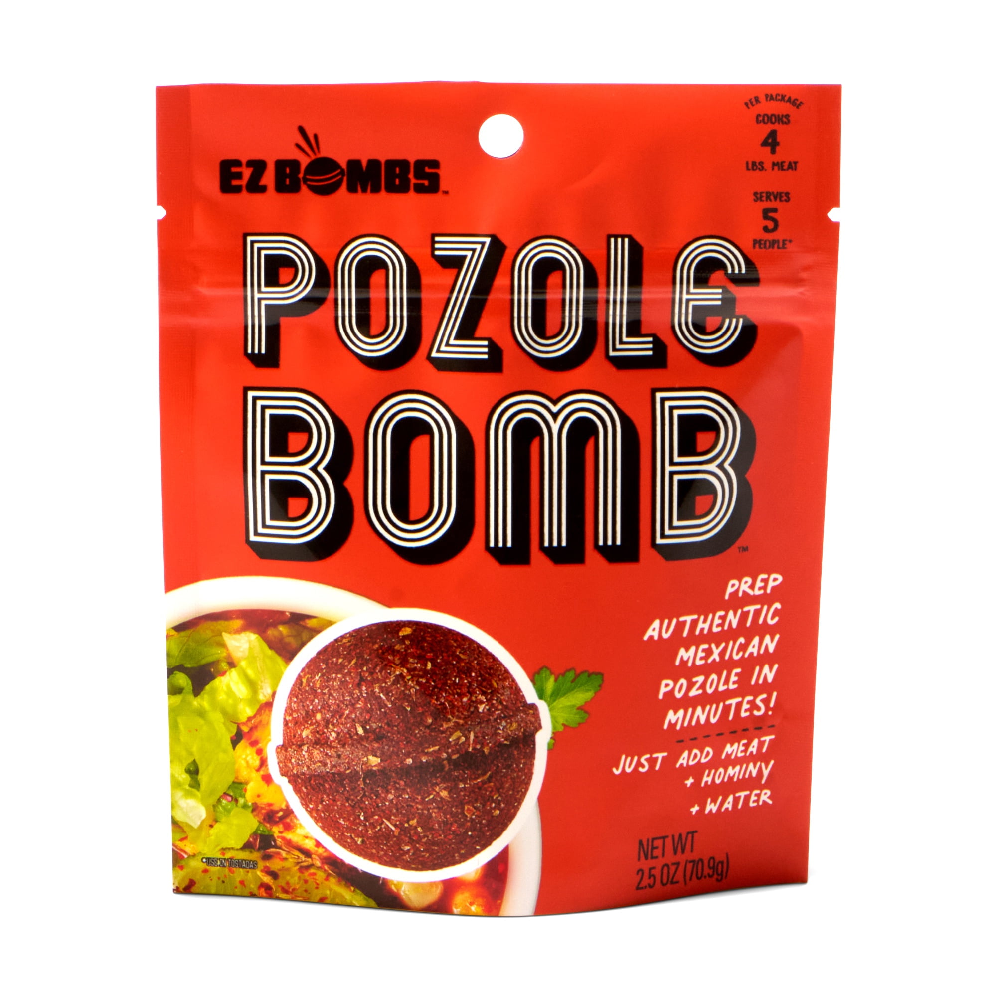 EZ Bombs Pozole Bomb Seasoning, Single Pack - Authentic Mexican Soup Mix for Traditional Pozole, Made with Real Chiles, Herbs & Spices