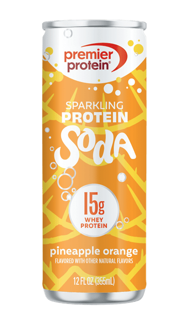 Premier Protein, Sparkling Protein Soda, 15g Protein, Pineapple Orange, 12 Fl Oz, 1 Ct