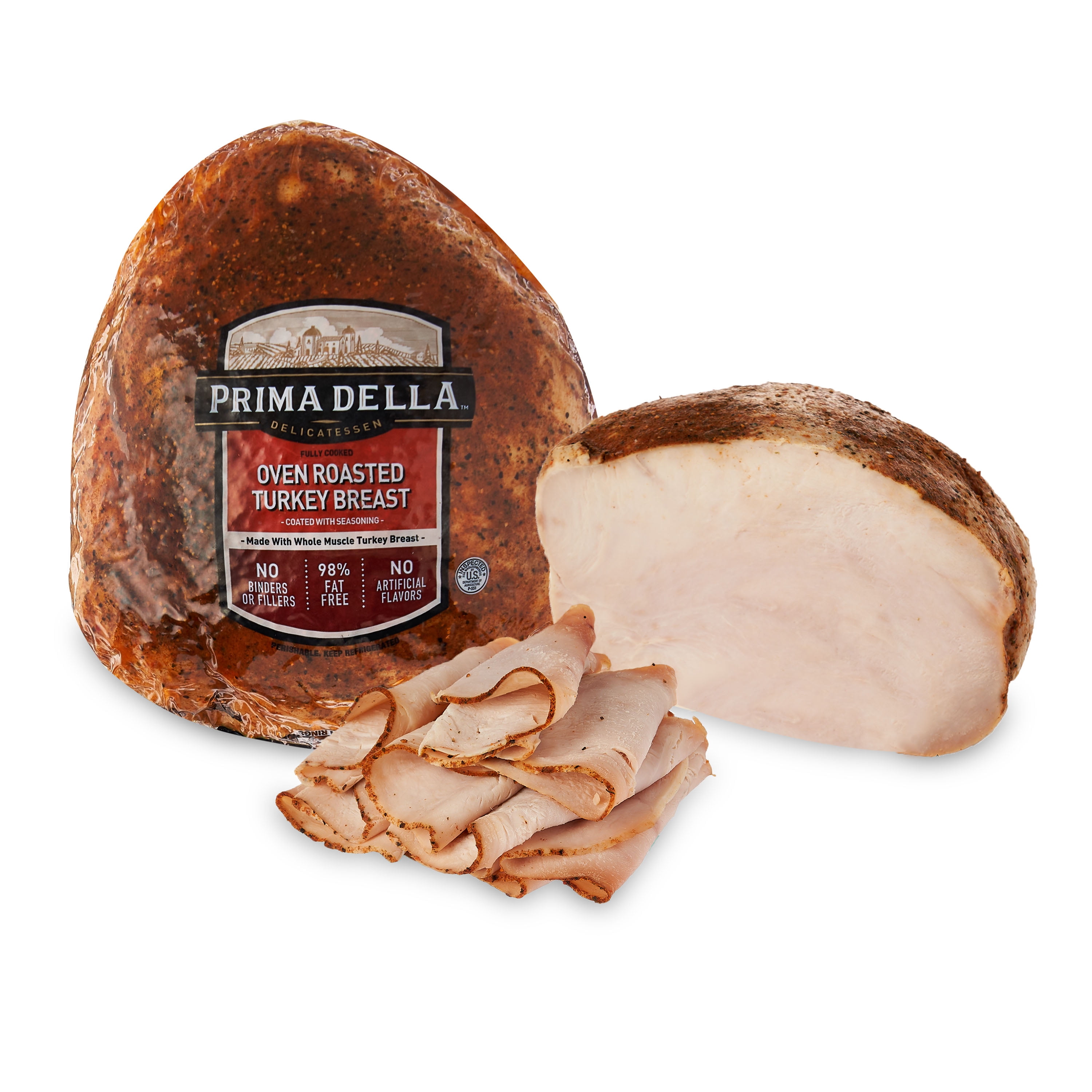 Prima Della Sliced Fresh Lunch & Deli Meats, Oven Roasted Turkey Breast, Resealable Pouch