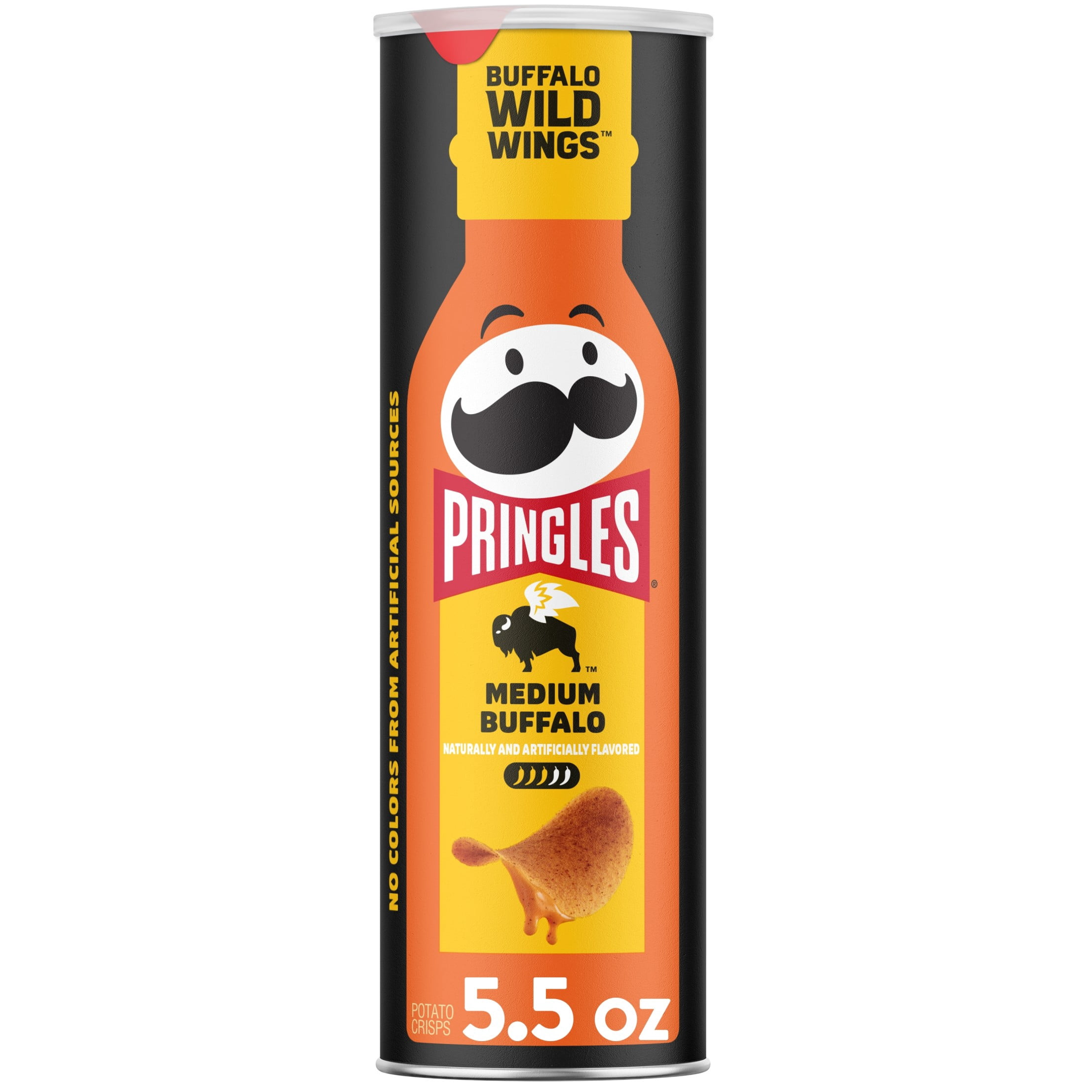 Pringles Medium Buffalo Potato Crisps Chips, 5.5 oz Canister