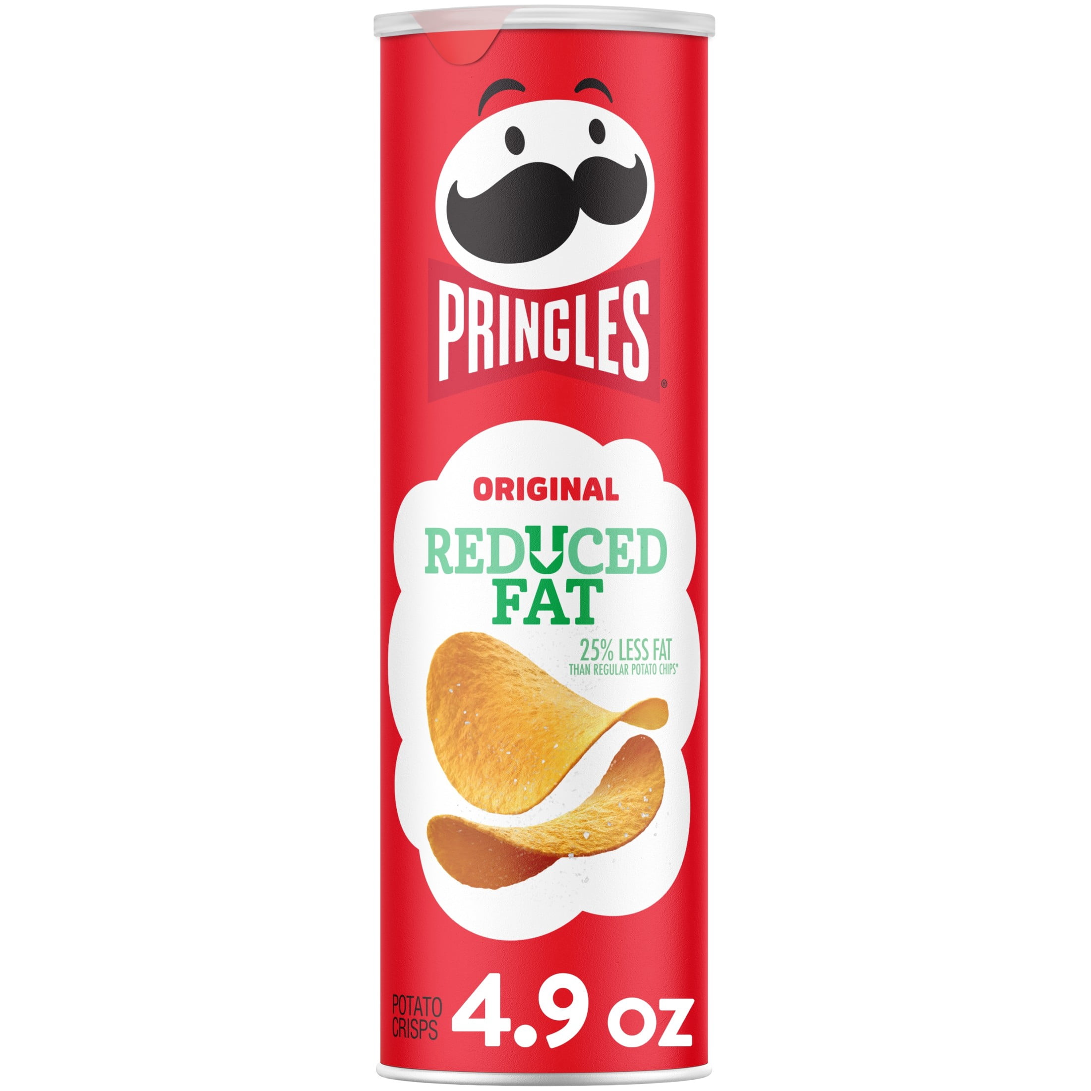 Pringles Original Reduced Fat Potato Crisps Chips, Lunch Snacks, 4.9 oz Canister