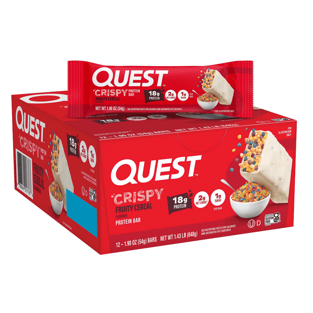 Quest Crispy Protein Bar, Fruity Cereal Flavor, 18g of Protein, 1 Count
