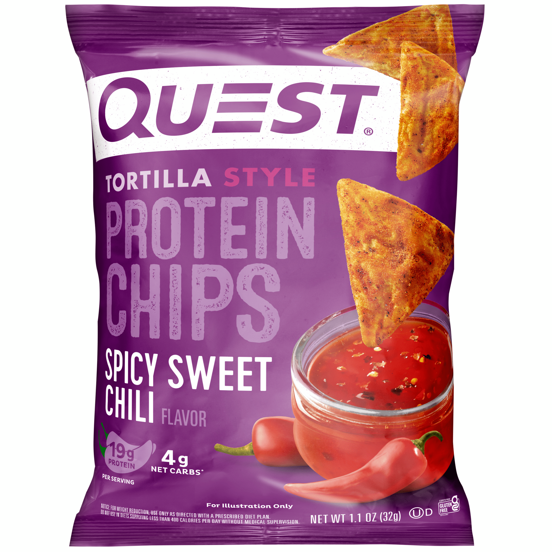 Quest Tortilla-Style 19g Protein Chips - Spicy Sweet Chili, 1.1 oz