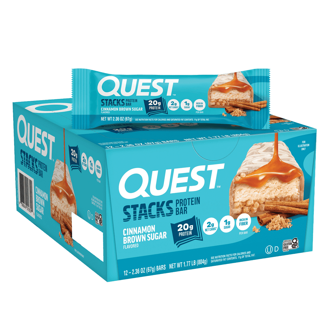 Quest Stacks Protein Bars, Cinnamon Brown Sugar, 20g of Protein, 1 Count