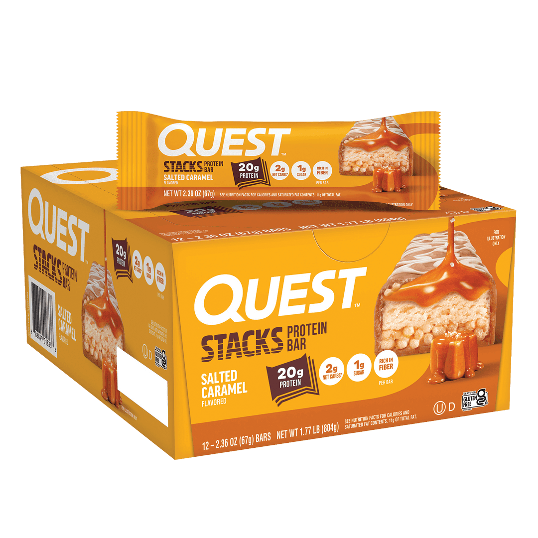 Quest Stacks Protein Bars, Salted Caramel Flavor, 20g of Protein, 1 Count
