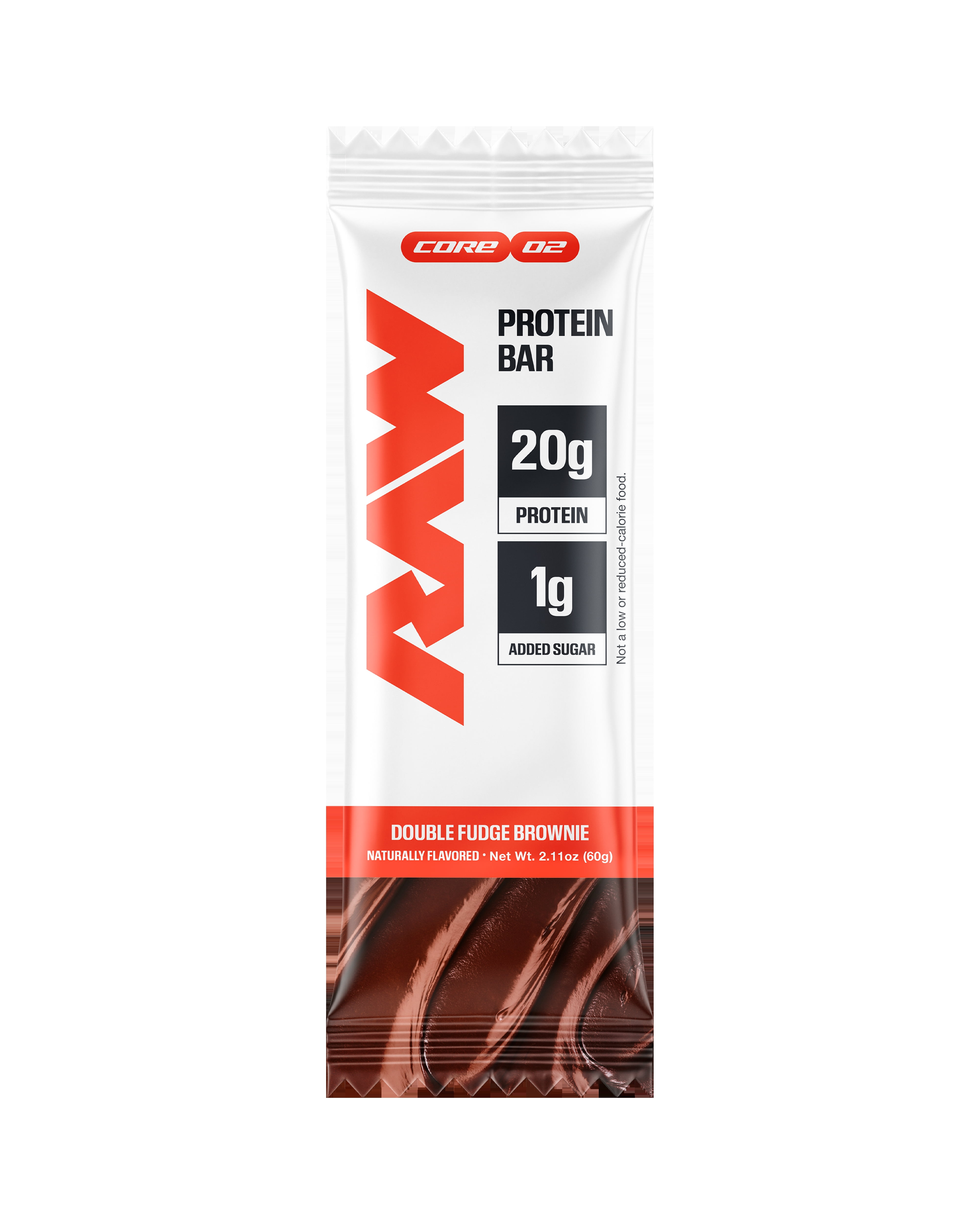 RAW Nutrition Protein Bar, 20g Protein, Double Chocolate Fudge, 1 Count