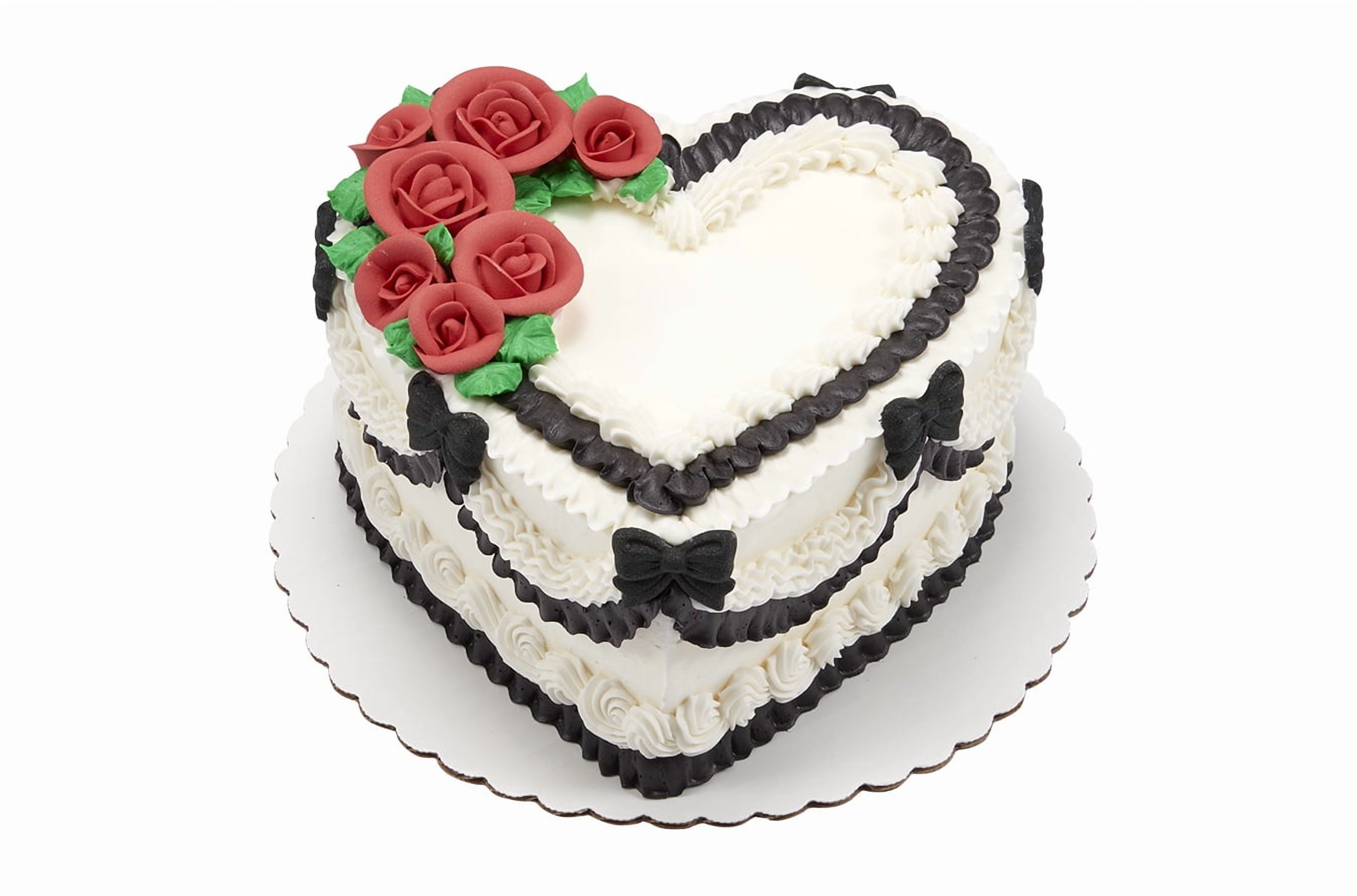 RED ROSES HEART CAKE