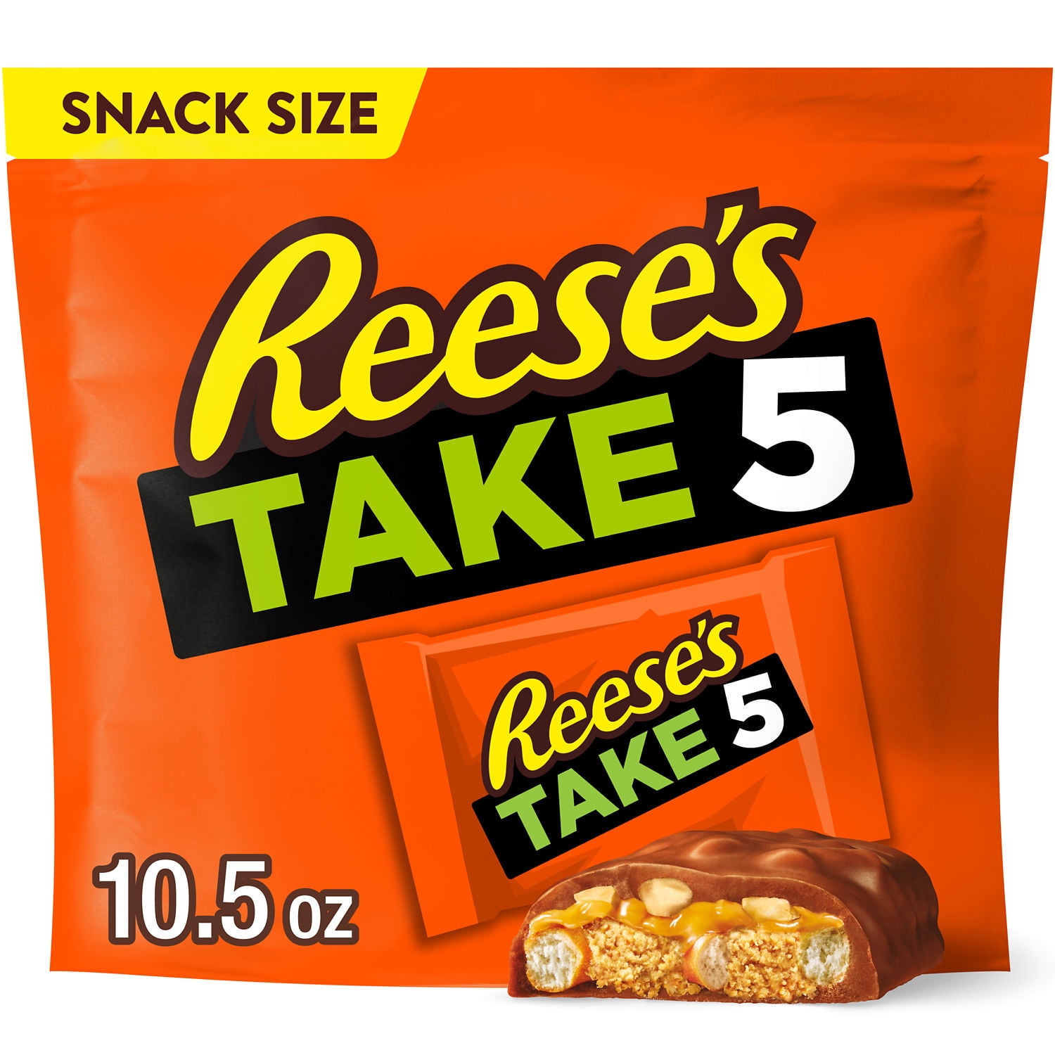 Reese's Take 5 Pretzel, Peanut and Chocolate Snack Size Candy, Bag 10.5 oz